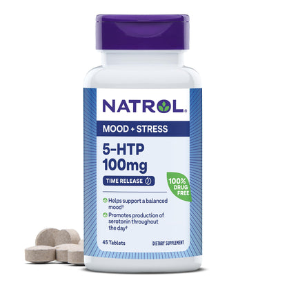 Natrol 5-HTP 100mg, Dietary Supplement Helps Support a Balanced Mood, 90 Time NatrolUS supplements