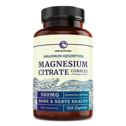 Magnesium Citrate Complex 500 MG for Calm, Relaxation, Constipation & Digestion Nobi NutritionUS supplements