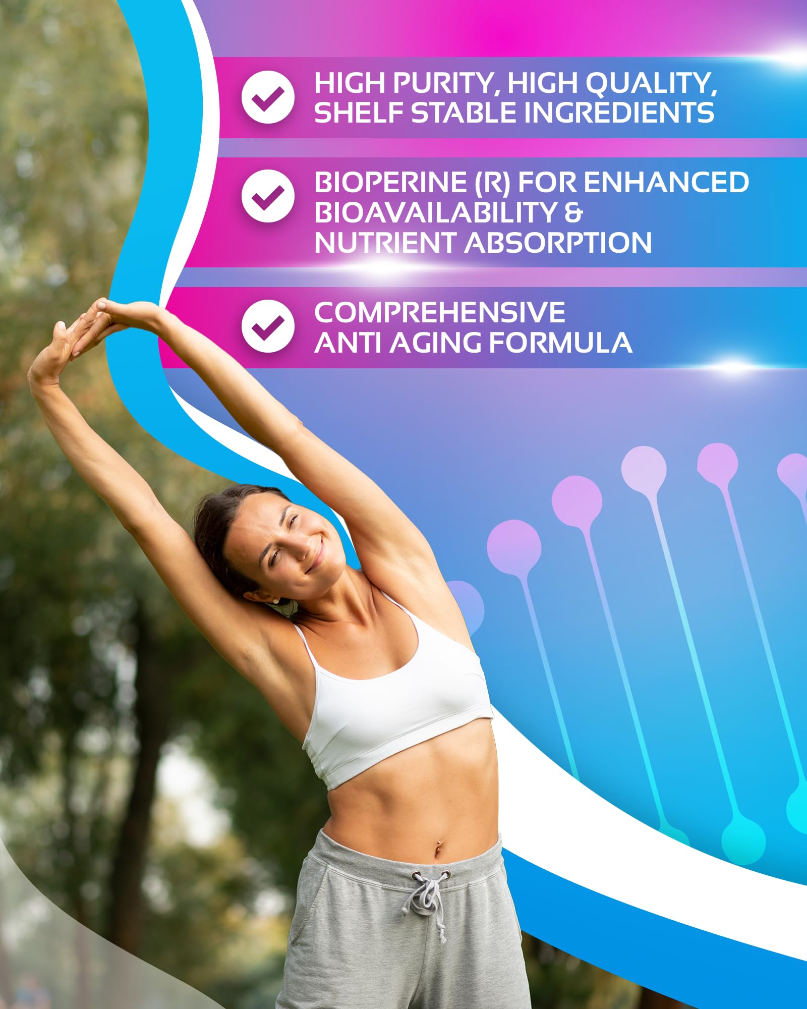 NR + Resveratrol Supplement - Increase NAD, DNA & Cellular Health, Longevity, Vitality. 5-in-1 Anti Aging Formula w/ Nicotinamide Riboside, Trans Resveratrol, Vitamin C, Grape Seed, Pine Bark CogniTuneAu supplements