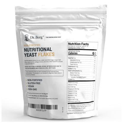 Dr. Berg Premium Nutritional Yeast Flakes - Delicious Non-Fortified Nutritional Yeast Dr. Berg NutritionalsUS supplements