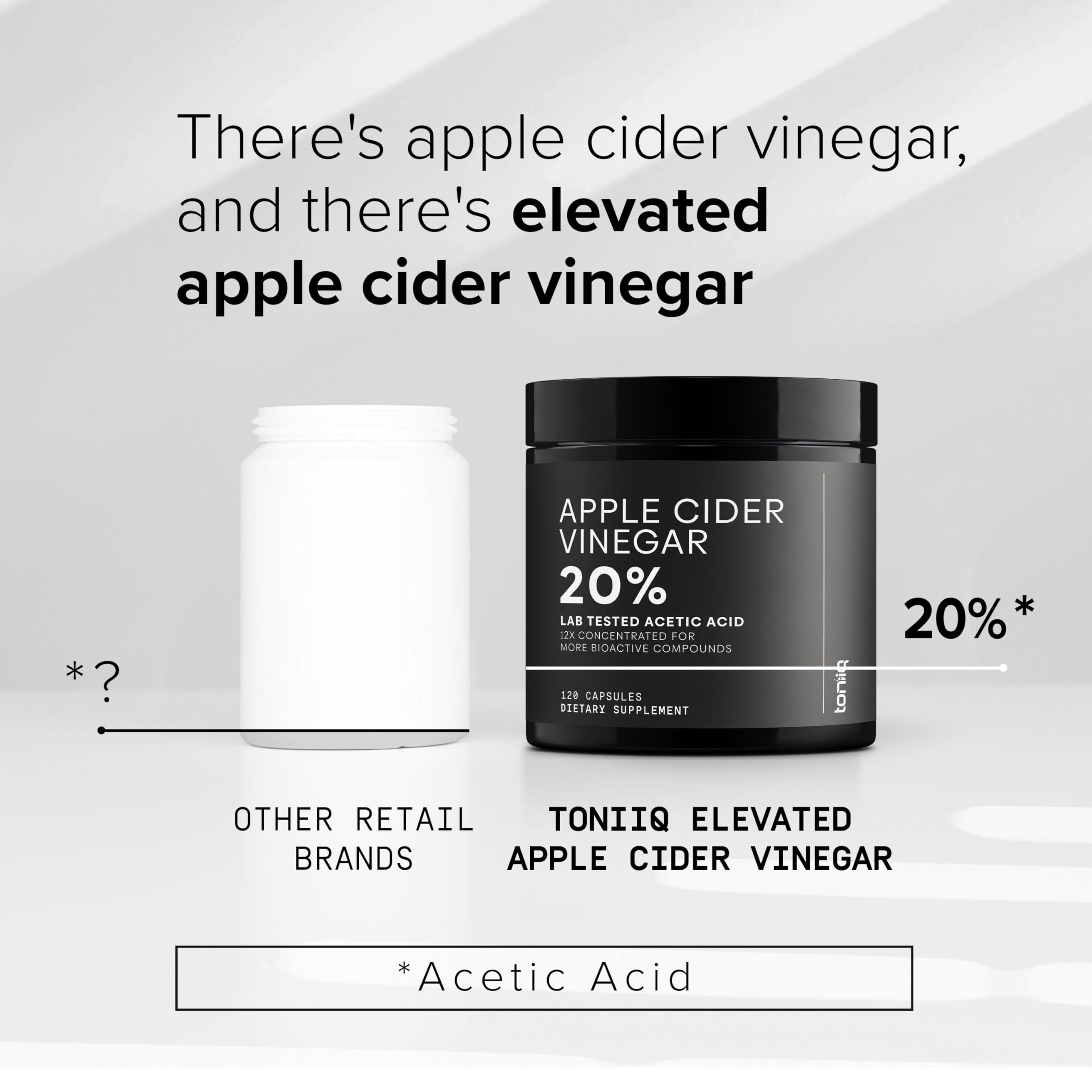 Toniiq Apple Cider Vinegar Capsules - Ultra High Potency 2,010mg Formula with 20% Acetic Acid & Cayenne Pepper - Made with The Mother - Third-Party Lab Tested - 120 Capsules ToniiqAu supplements