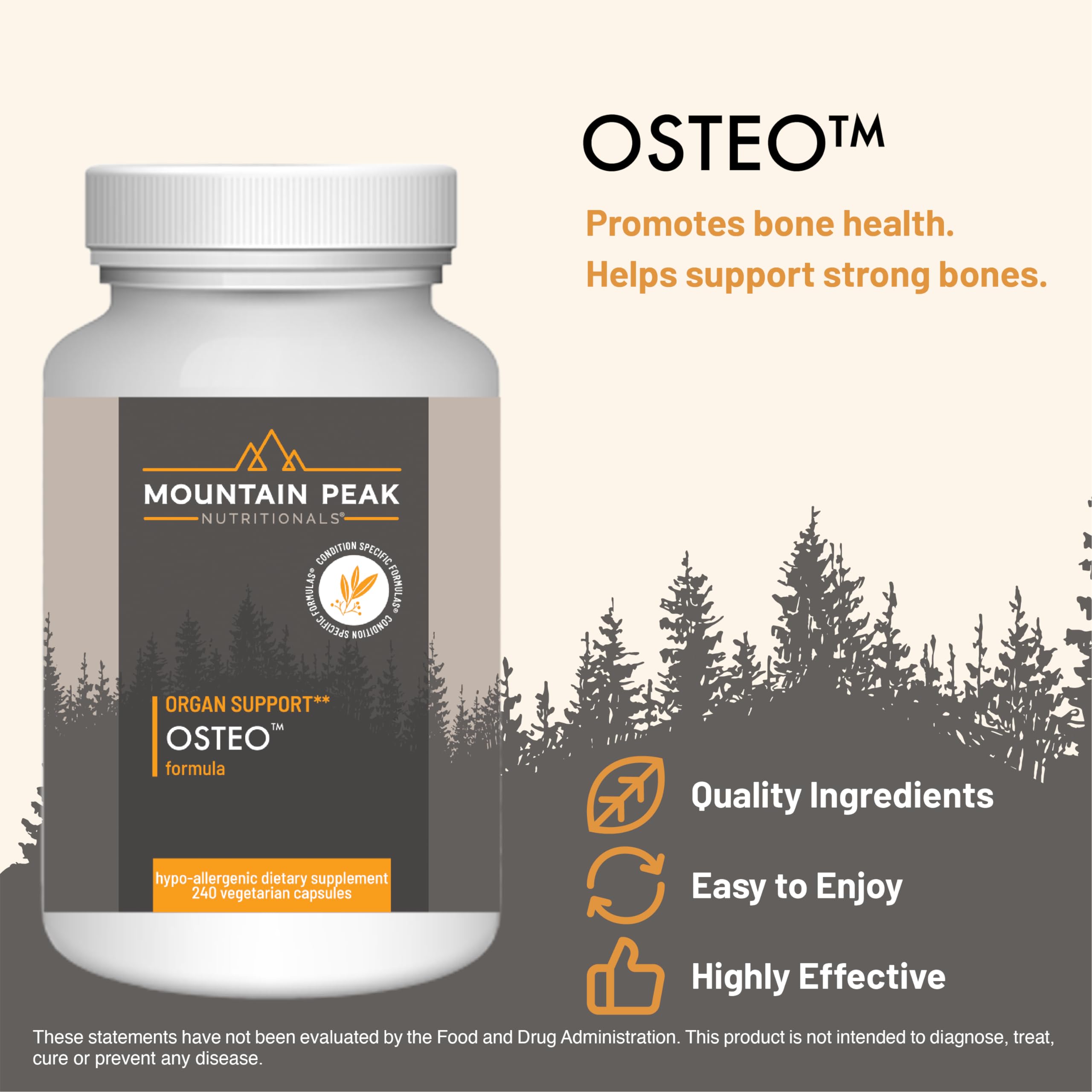 Mountain Peak Nutritionals Osteo Supplement - Organ & Strong Bone Support, Promotes Bone Health - With Vitamins D3, K2, Calcium, and Magnesium - Bone Building & Strengthening (240 Vegetarian Capsules) Mountain Peak NutritionalsAu supplements