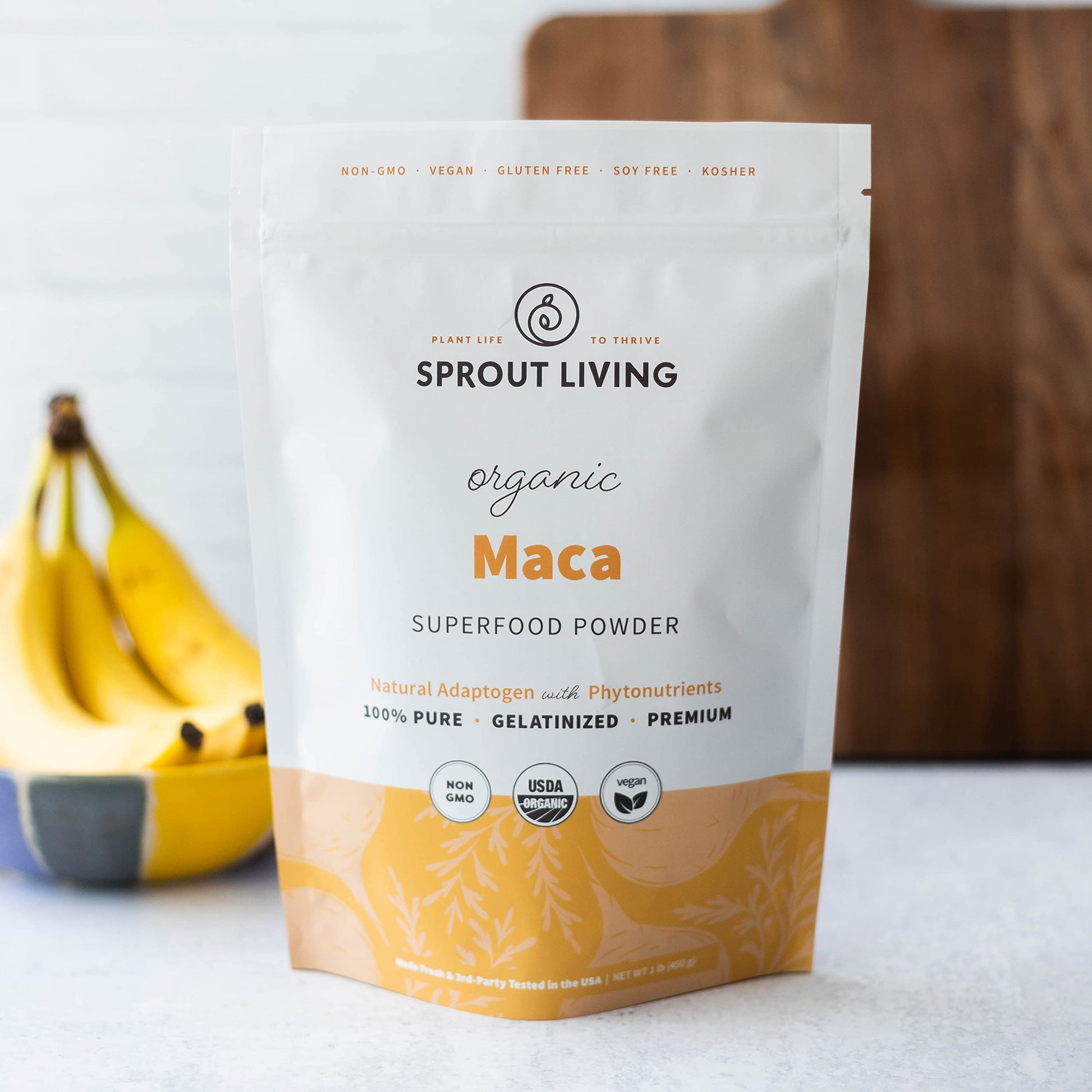 Sprout Living Organic Gelatinized Maca Root Powder, Superfood, Adaptogen, 1 lb Sprout LivingAu supplements