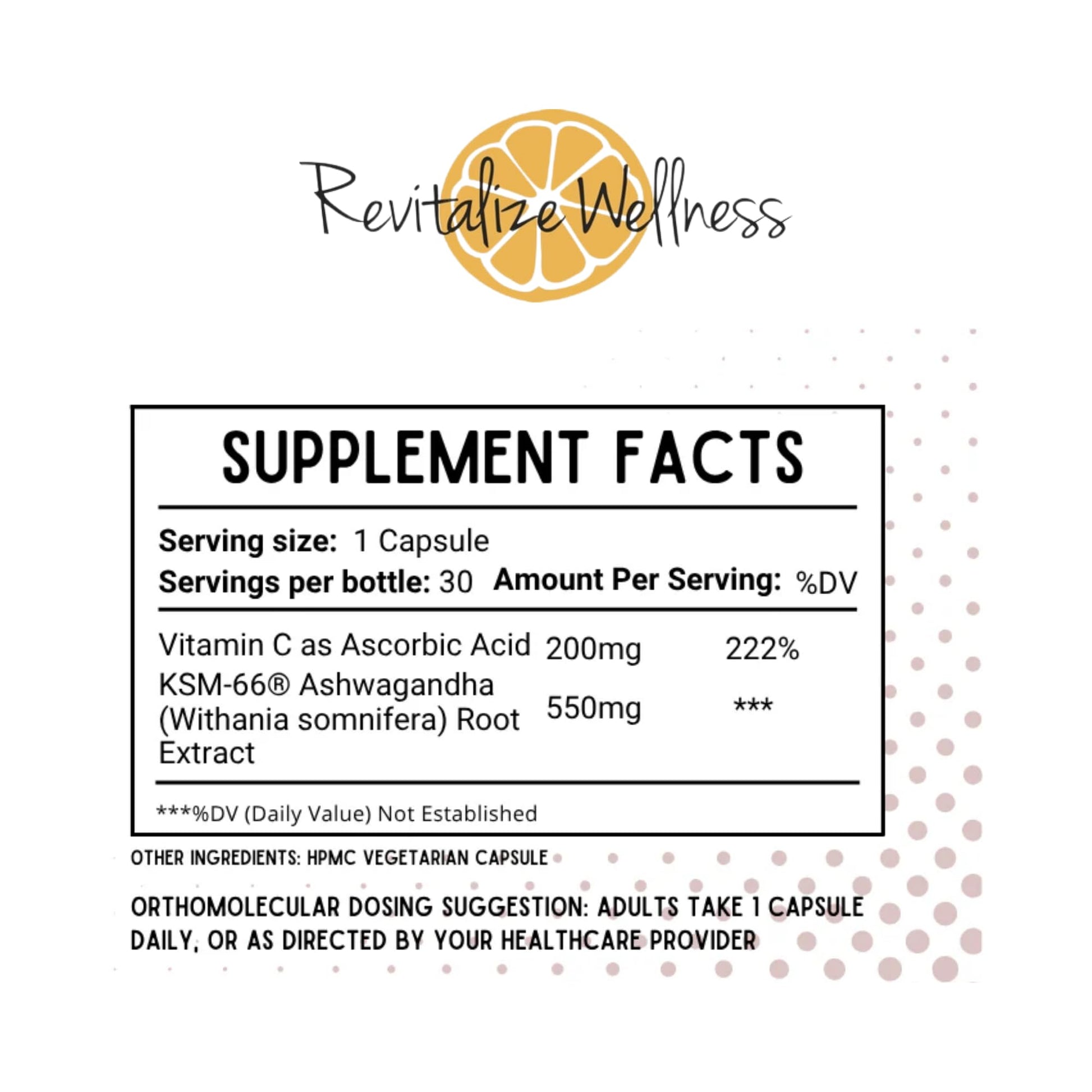 Revitalize Wellness Ashwagandha + Vitamin C Capsules | Stress and Immune Support Complex | with 550 mg Ashwagandha and 200 mg Vitamin C per Serving | 30 Servings Revitalize WellnessAu supplements