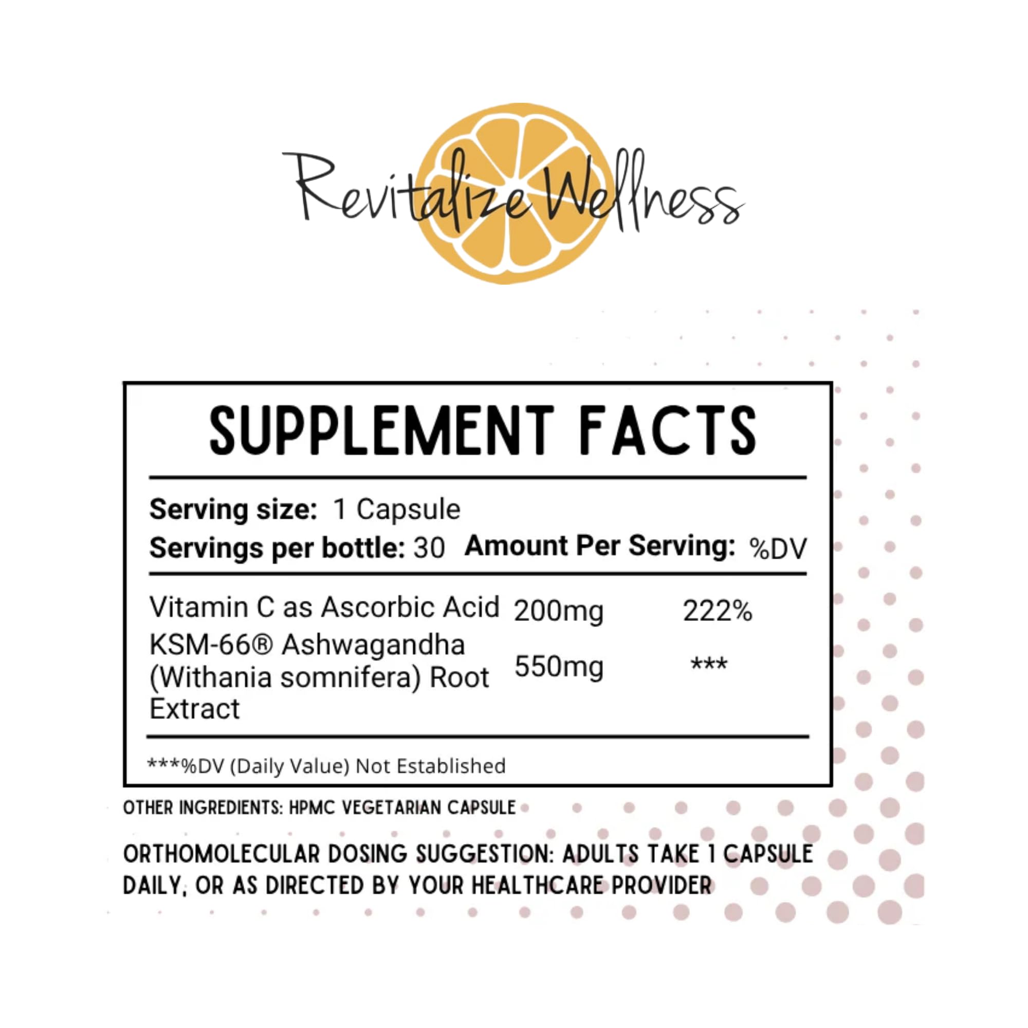 Revitalize Wellness Ashwagandha + Vitamin C Capsules | Stress and Immune Support Complex | with 550 mg Ashwagandha and 200 mg Vitamin C per Serving | 30 Servings Revitalize WellnessAu supplements