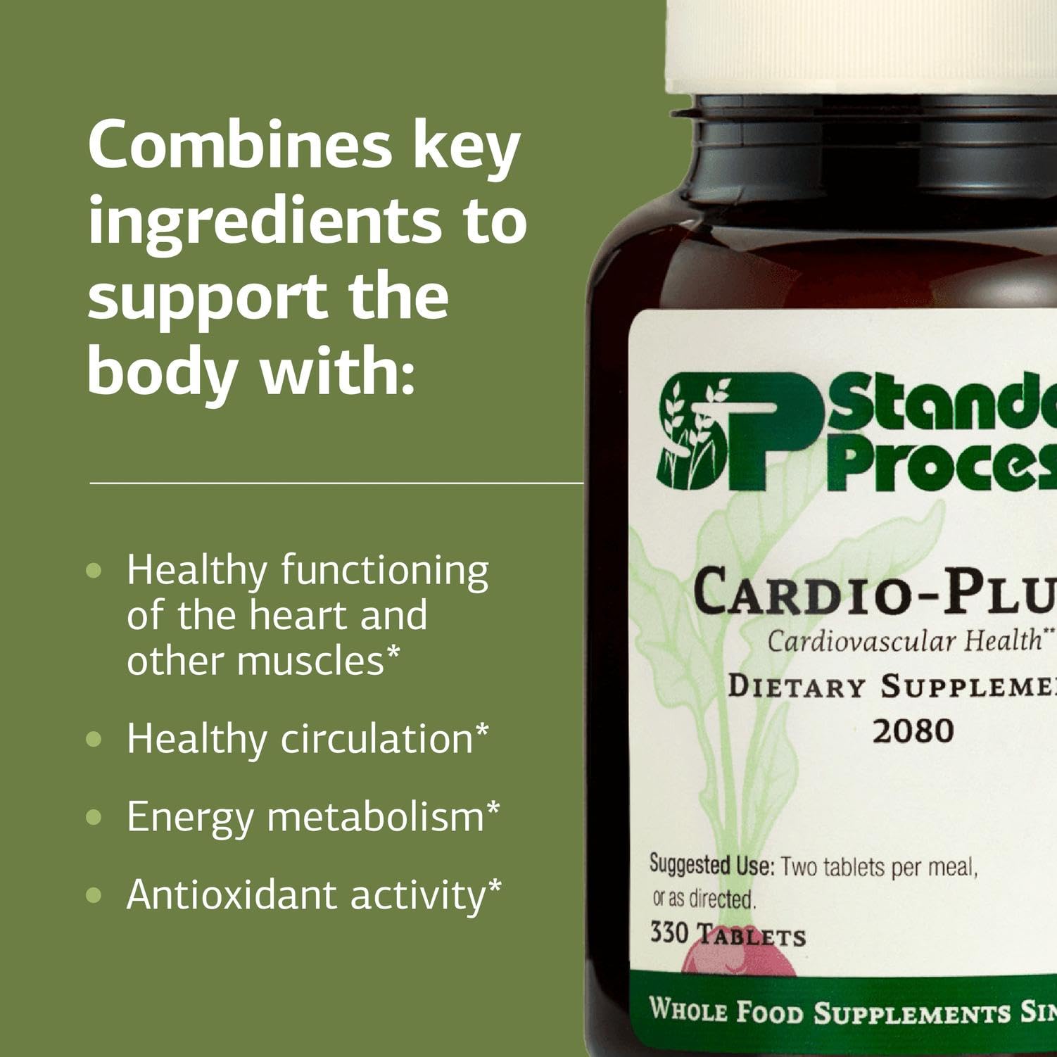 Standard Process Inc. Cardio-Plus - Antioxidant Support - Heart Health, Circulation & Blood Flow Supplement with Vitamin B6, Niacin & Riboflavin - Energy Metabolism Supplement - 330 Tablets Standard Process Inc.Au supplements