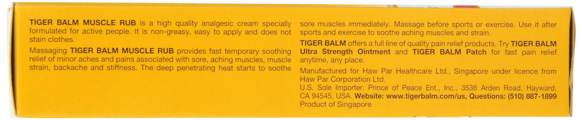 Tiger Muscle Rub Topical Analgesic Cream 2 Ounces (57 g) (Pack of 4) Tiger BalmAu supplements