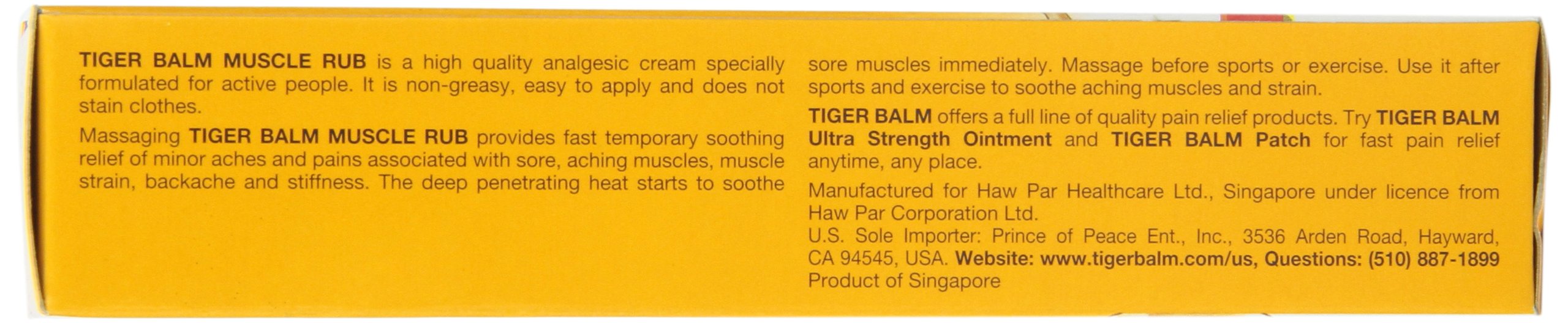 Tiger Muscle Rub Topical Analgesic Cream 2 Ounces (57 g) (Pack of 4) Tiger BalmAu supplements