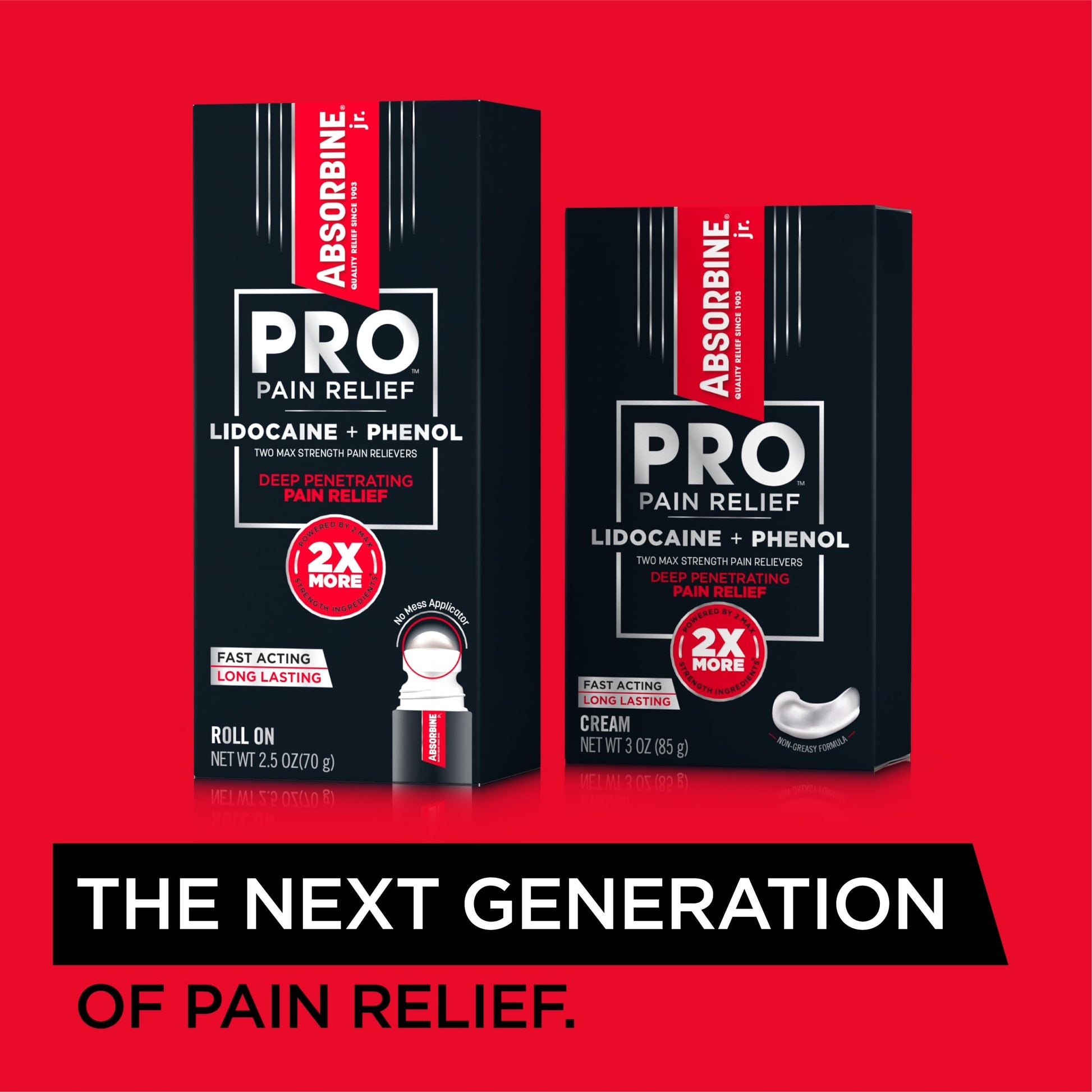 Absorbine Jr. PRO Maximum Strength Lidocaine Roll-On for Targeted Nerve and Muscle Pain Relief, 4% Lidocaine + 1.5% Phenol, Fast Acting & Long Lasting, 2.5 oz ABSORBINE JR.Au supplements