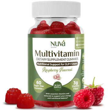 NuVa GLP-1 Support Multivitamin Gummies for Men & Women: Raspberry, Sugar-Free, 3g Fiber for Digestion & Gut Health NuVaAu supplements