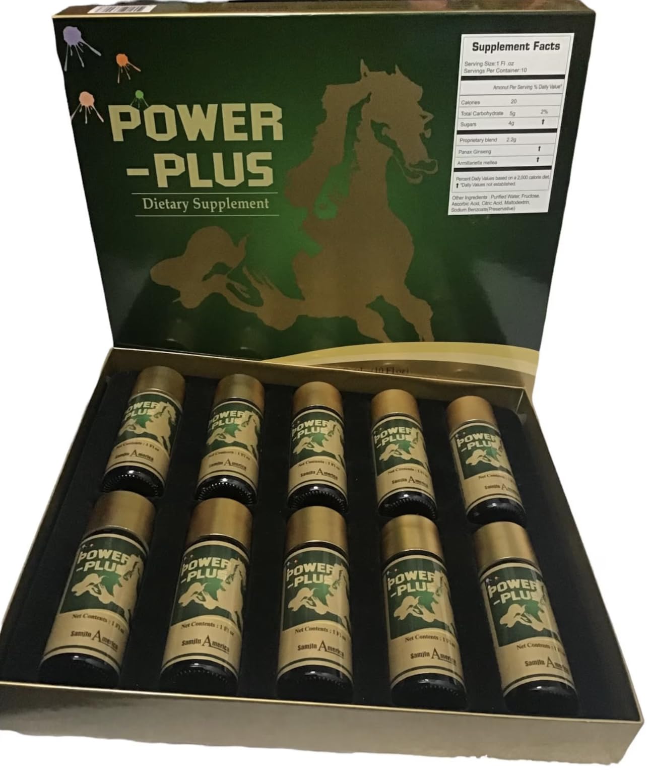 Skydia Power Plus - 10 Bottles Power-Plus Botanical Blend Liquid Supplement (1 FL OZ) Korean Ginseng Extract Ginseng Supplement Natural Men Tonic Ginseng Root Korean Red Ginseng Drops SkydiaAu supplements