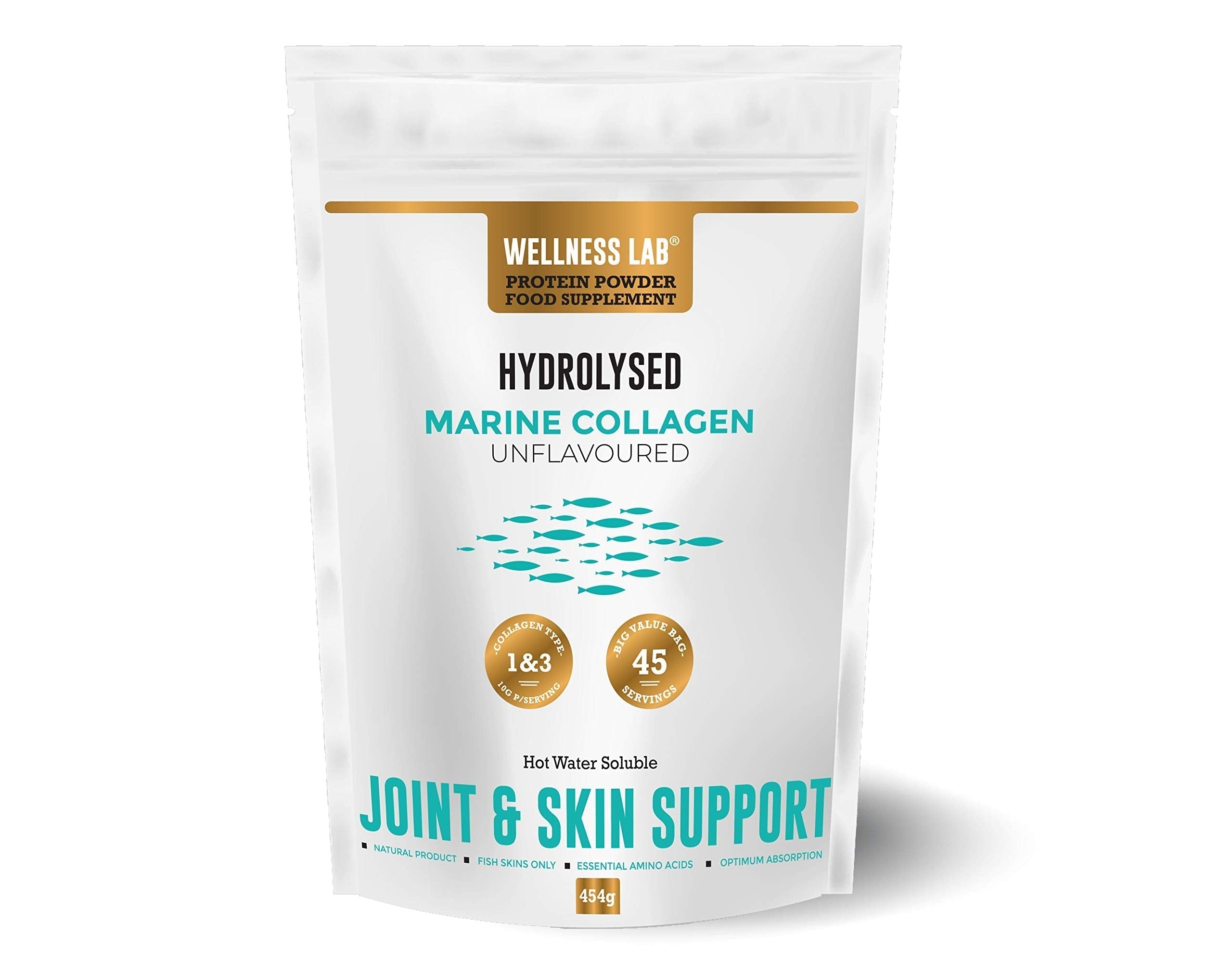 Cleanest Marine Collagen Peptides | Wellness Lab 454g | Type I,III | Highest Bioavailability Hydrolysed Protein Wellness LabAu supplements