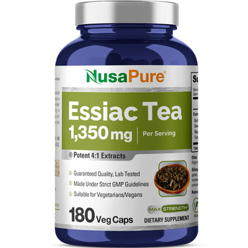 NusaPure Essiac Tea 1350 mg 180 Veggie Caps (Vegetarian, Non-GMO) NusaPureAu supplements
