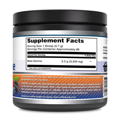 Amazing Formulas Beta Alanine 500 Grams (1.1 Lb) Powder Supplement | Wild Berry Flavor Amazing NutritionUS supplements