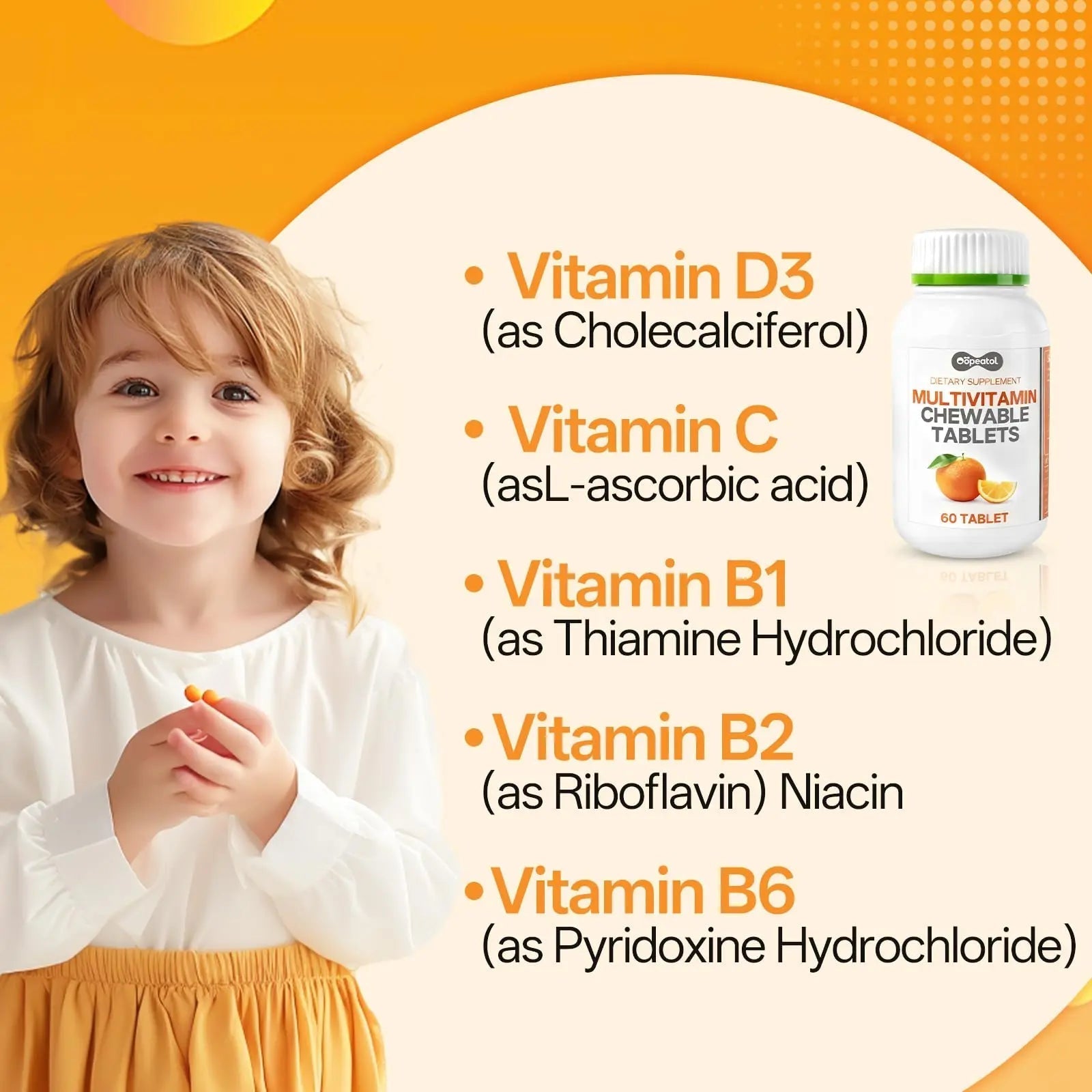 Oopeatol Multivitamin for Adults with Vitamin C, D3 & B Vitamins | Daily Increase Body Protection, Energy & Bone and Joint Equilibrium and Health | OopeatolAu supplements