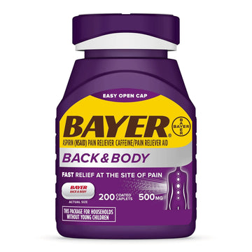 Bayer Extra Strength 500mg Aspirin Plus Caffeine for Powerful Pain Relief, 200 Coated Caplets BayerAu supplements