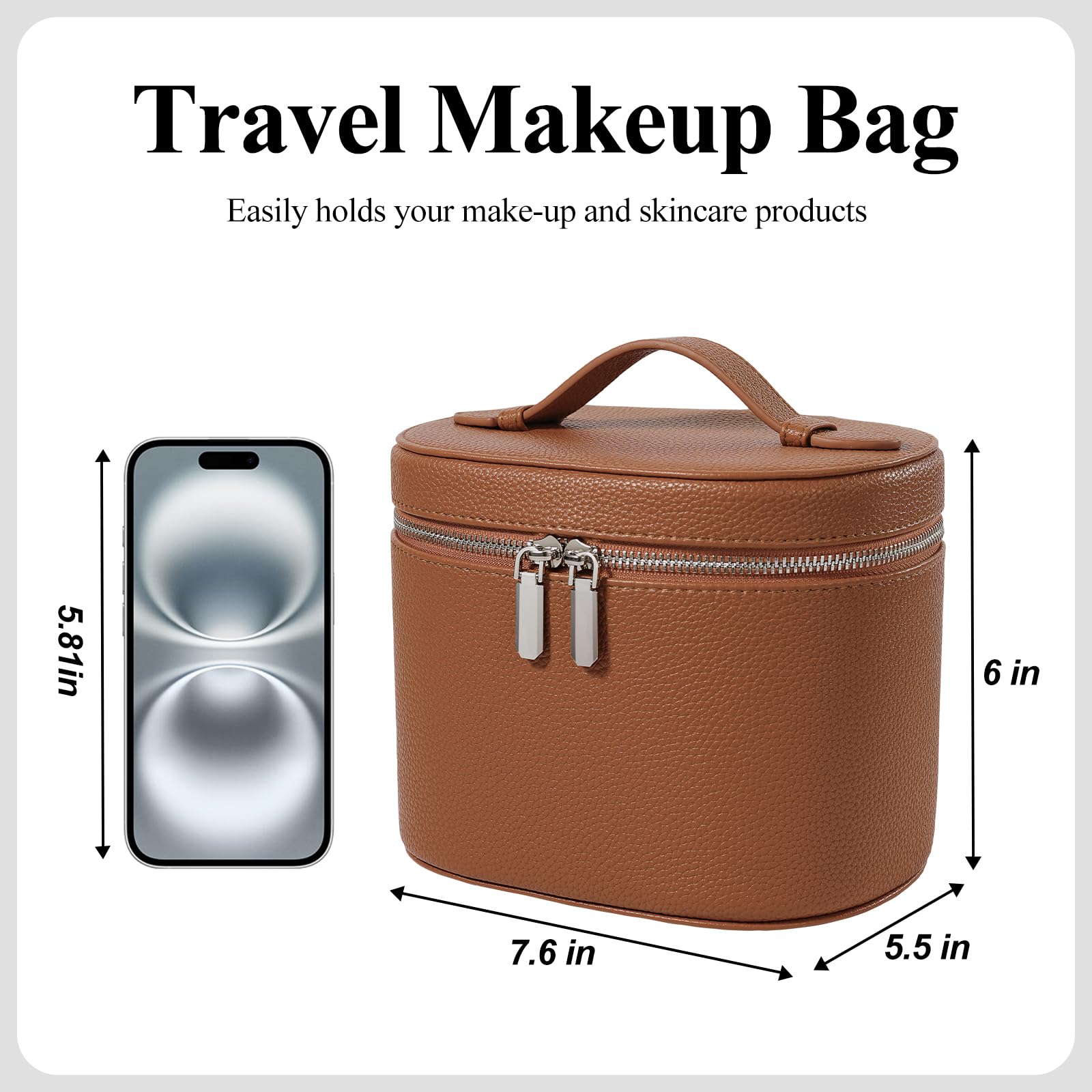 honitty Makeup Bag, Travel Make up Case with Compartments and Handle, Portable Cosmetic Organizer Bags,Toiletry Bag for Women honittyAu supplements