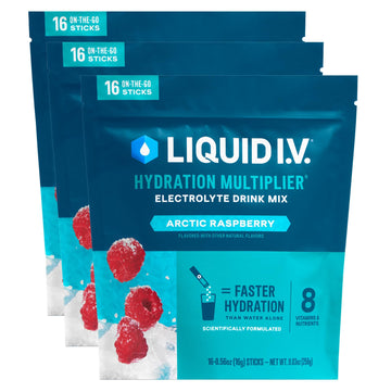 Liquid I.V.® Hydration Multiplier – Arctic Raspberry | Electrolyte Powder Drink Mix | 3 Pack (48 Servings) Liquid I.V.US supplements