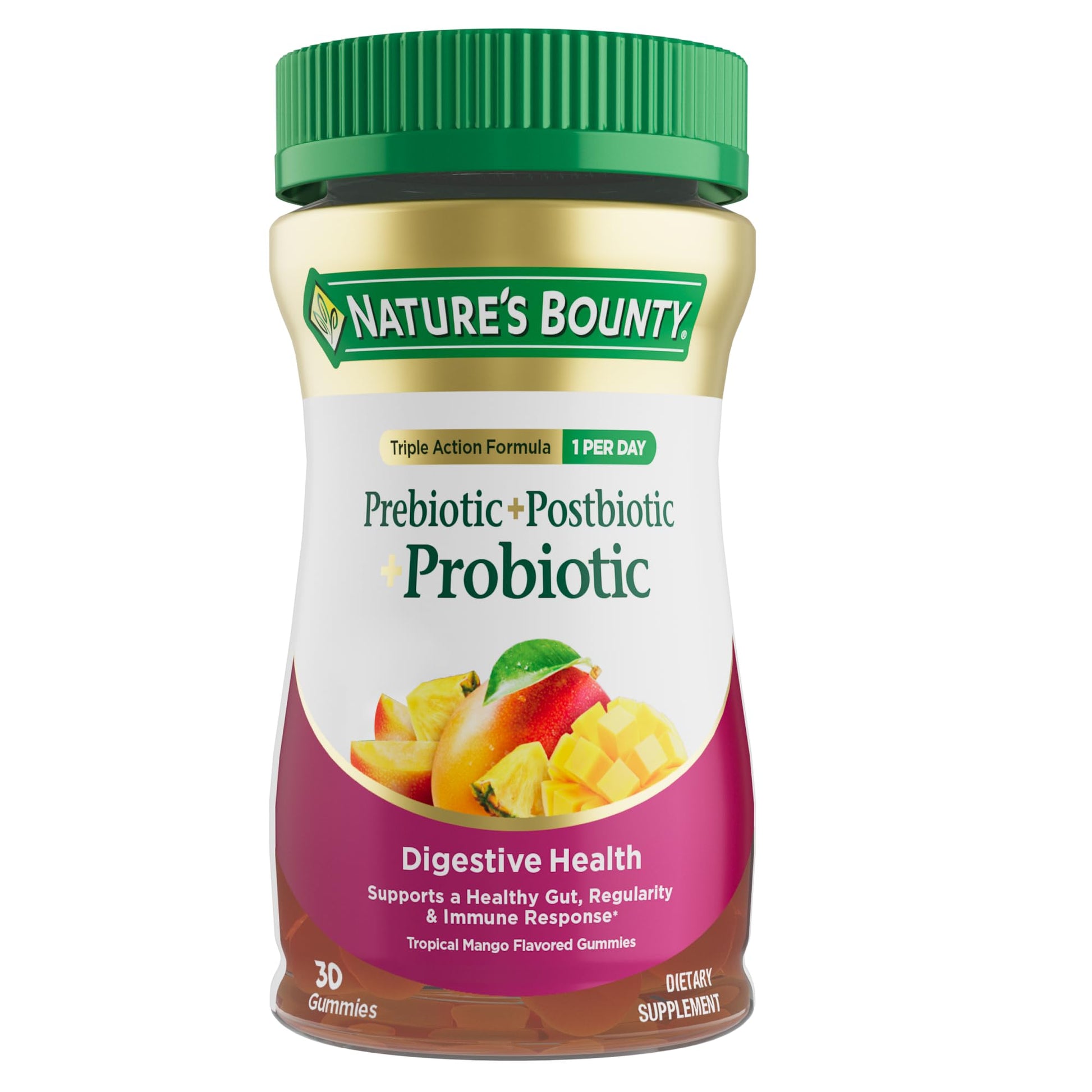 Nature’s Bounty Pre + Pro + Postbiotic Gummies for Digestive Health, Immune Support - Probiotic Gummies for Gut Health, Tropical Mango Flavor, 30 Ct Nature's BountyAu supplements