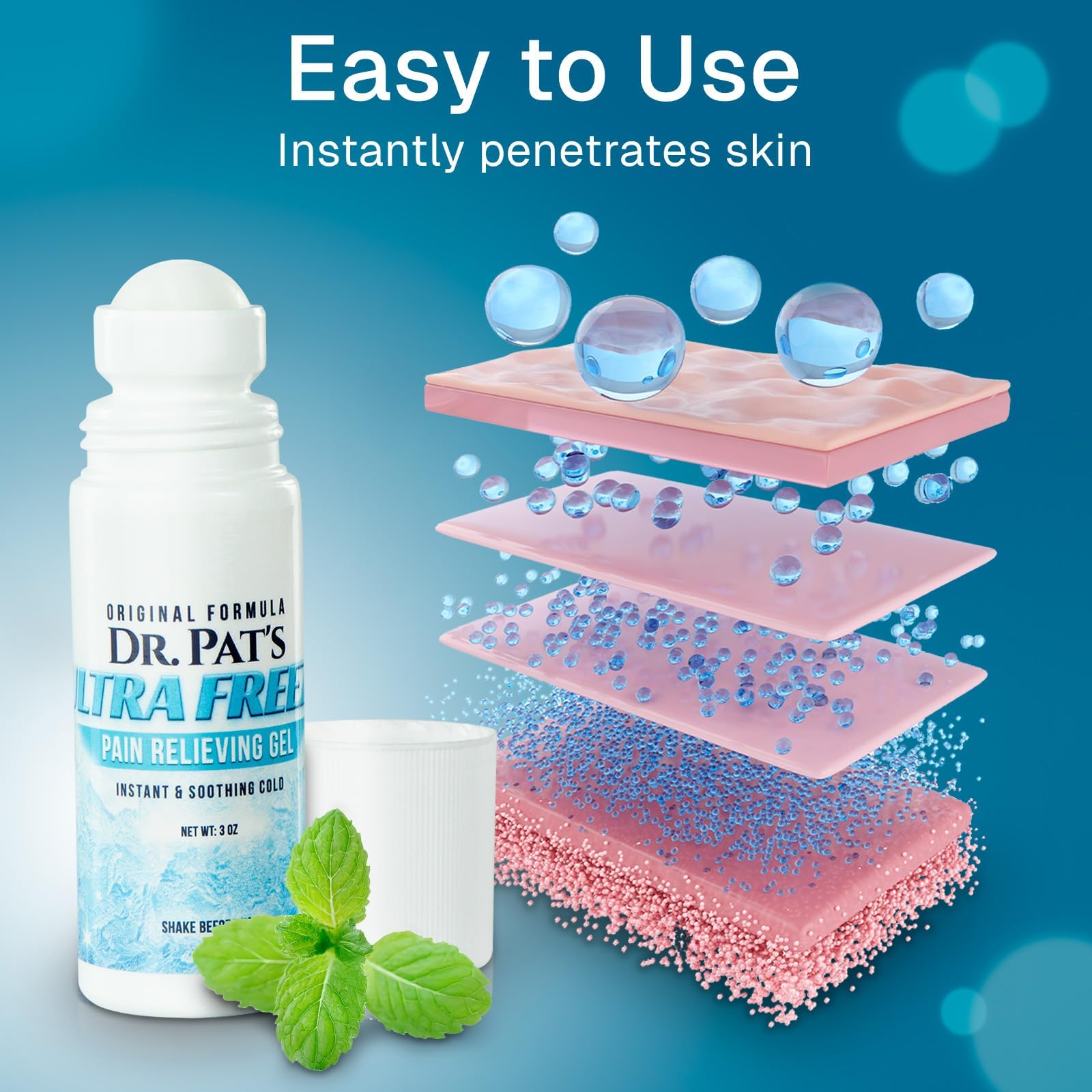 Ultra Freeze Roll-On Pain Relief Gel (3oz) - Joint & Muscle Therapy Rub for Arthritis, Neuropathy, Foot, and Joint - Cooling Topical Anti-Inflammatory (2 Pack) Ultra FreezeAu supplements