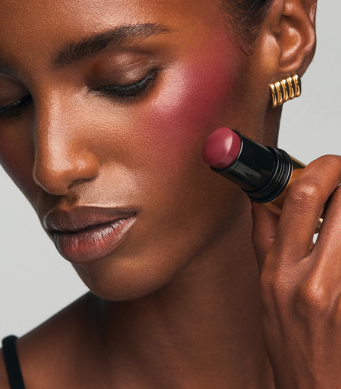 MAKE Beauty Cream Stroke Cream Blush Stick for Cheeks - Vibrant yet Natural Soft Matte Finish - Shade Rouge Moon, Berry Plum Blush Makeup MAKEAu supplements