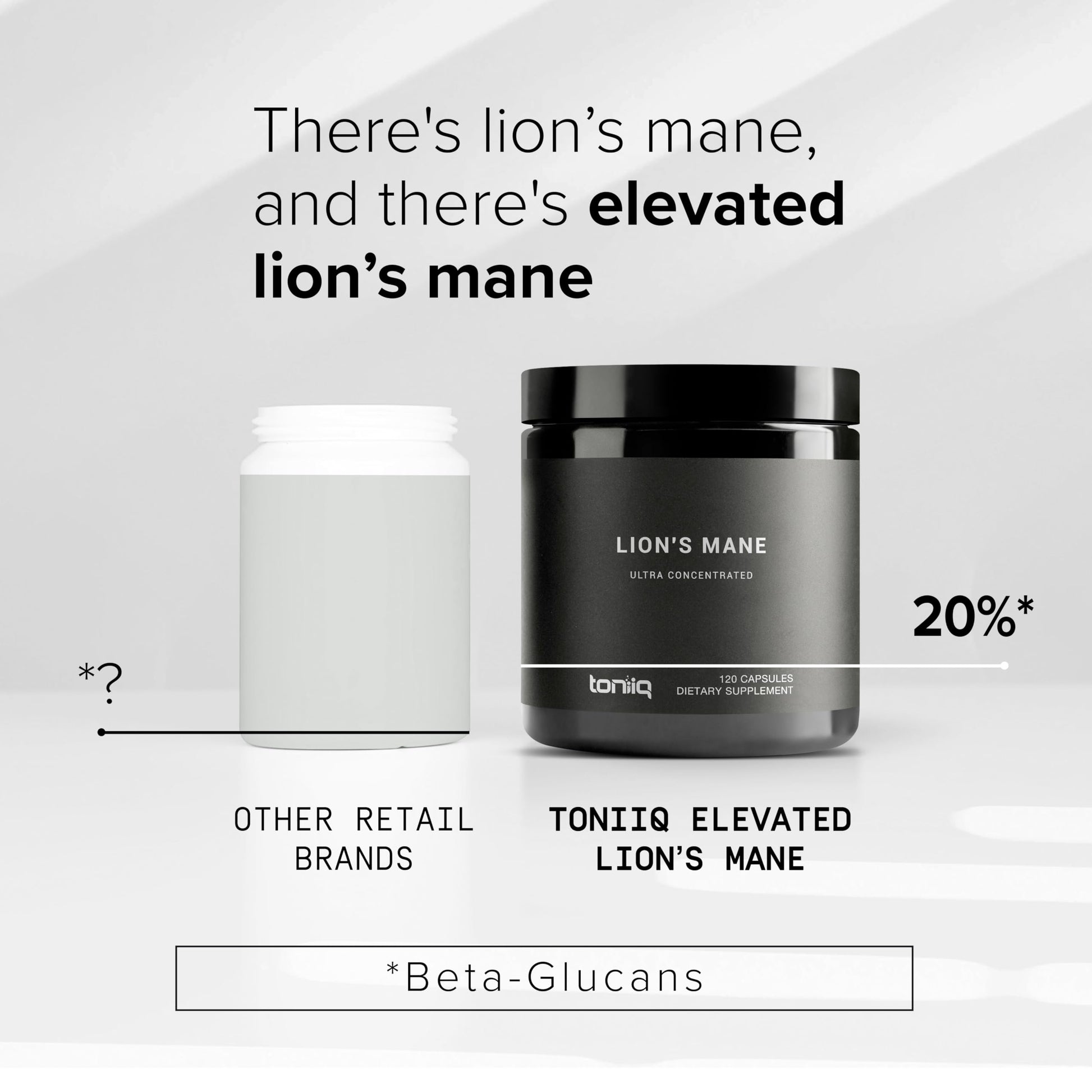 Toniiq Lion’s Mane - Ultra High Potency 10:1 Extract with 30% Polysaccharides - Highly Concentrated & Bioactive - Third-Party Lab Tested - 120 Capsules ToniiqAu supplements