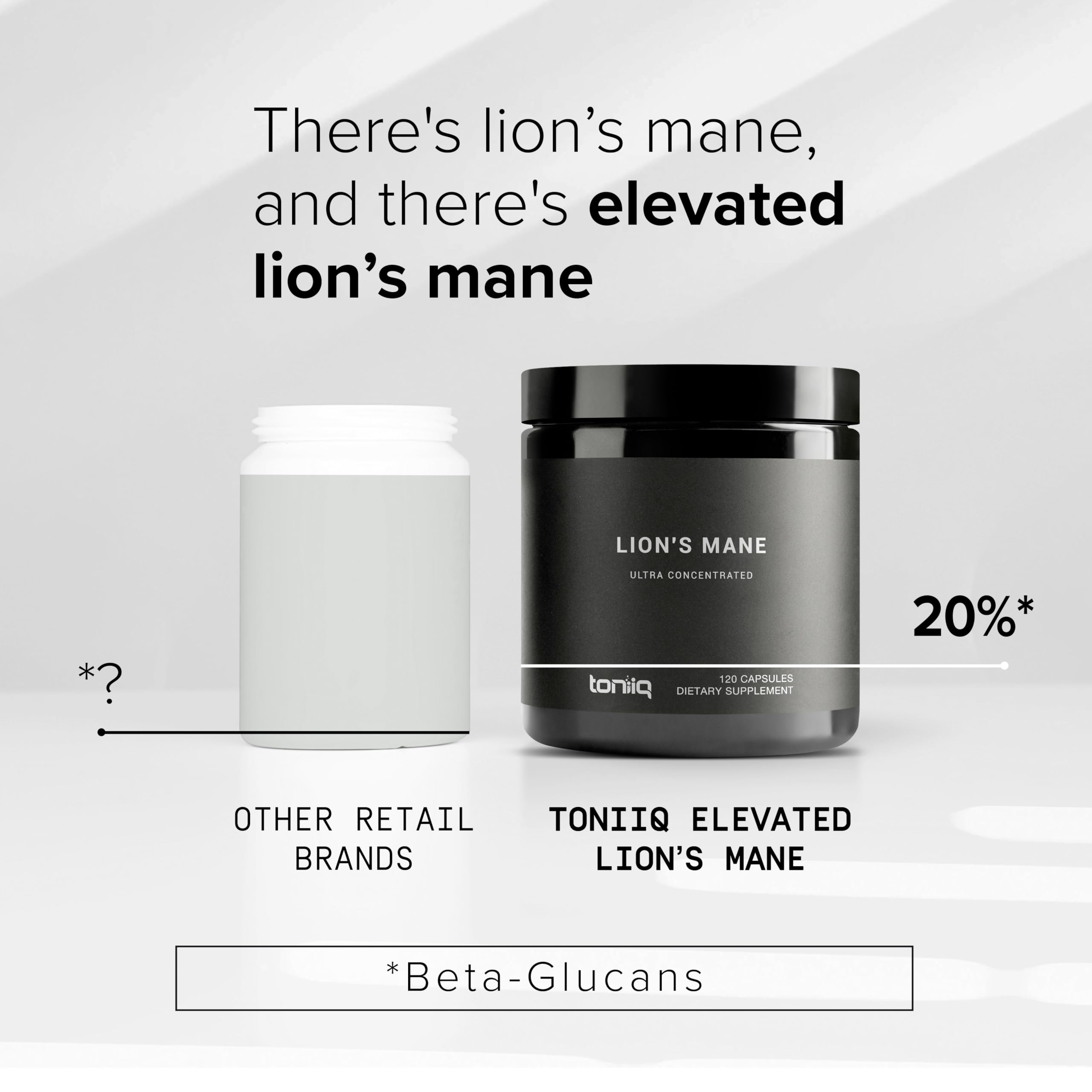 Toniiq Lion’s Mane - Ultra High Potency 10:1 Extract with 30% Polysaccharides - Highly Concentrated & Bioactive - Third-Party Lab Tested - 120 Capsules ToniiqAu supplements