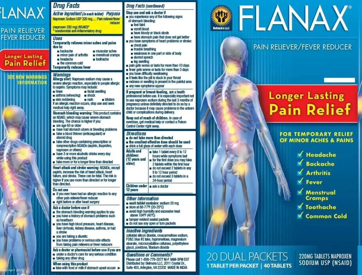 Flanax Pain Reliever Tablets 2ct Retail Dispenser FlanaxAu supplements