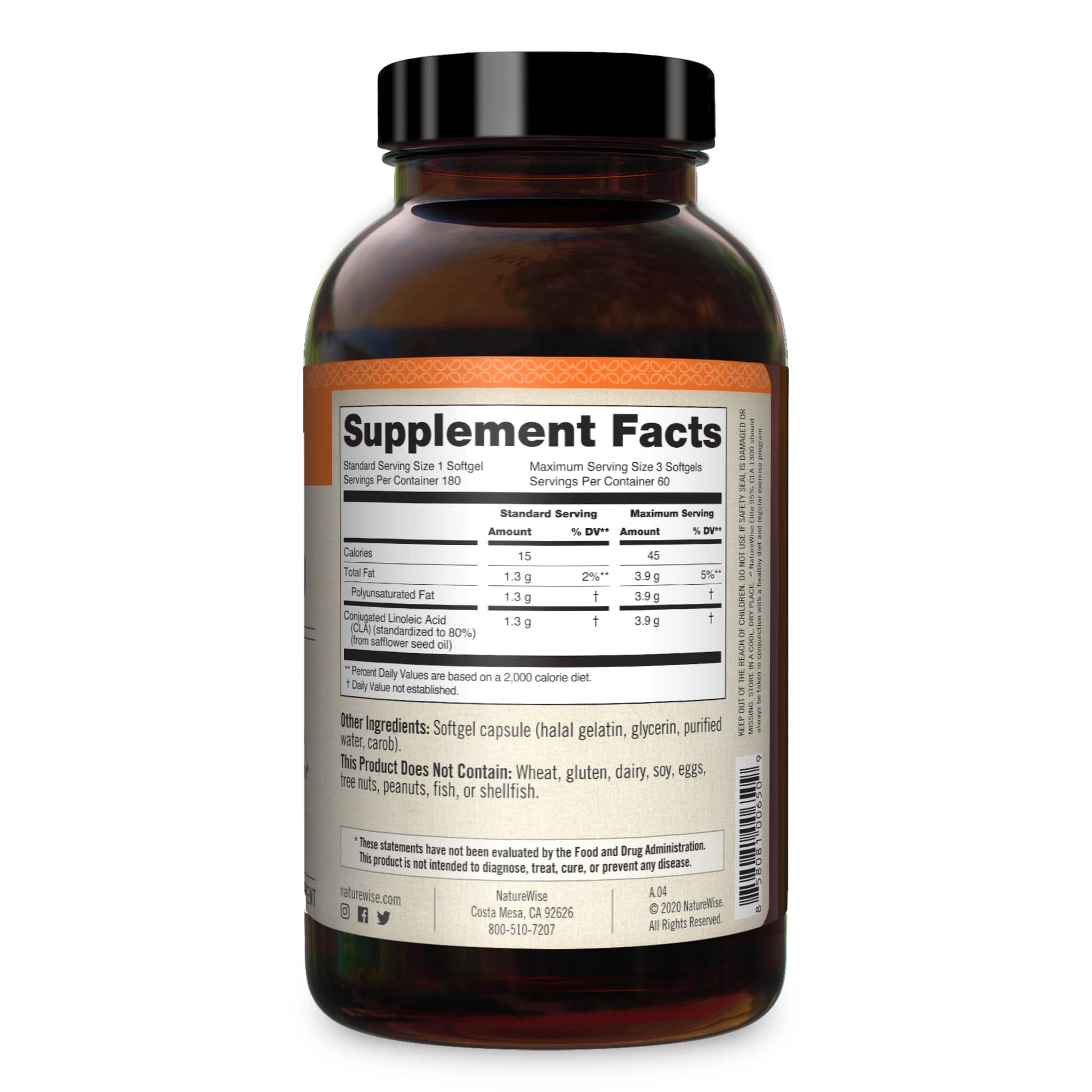 NatureWise Elite CLA 1300 Maximum Potency, 95% CLA Safflower Oil Workout Supplement NatureWiseAu supplements