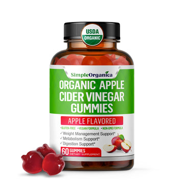 USDA Organic Apple Cider Vinegar Gummies with The Mother. AVC Keto Gummy Vitamins Simple OrganicaAu supplements