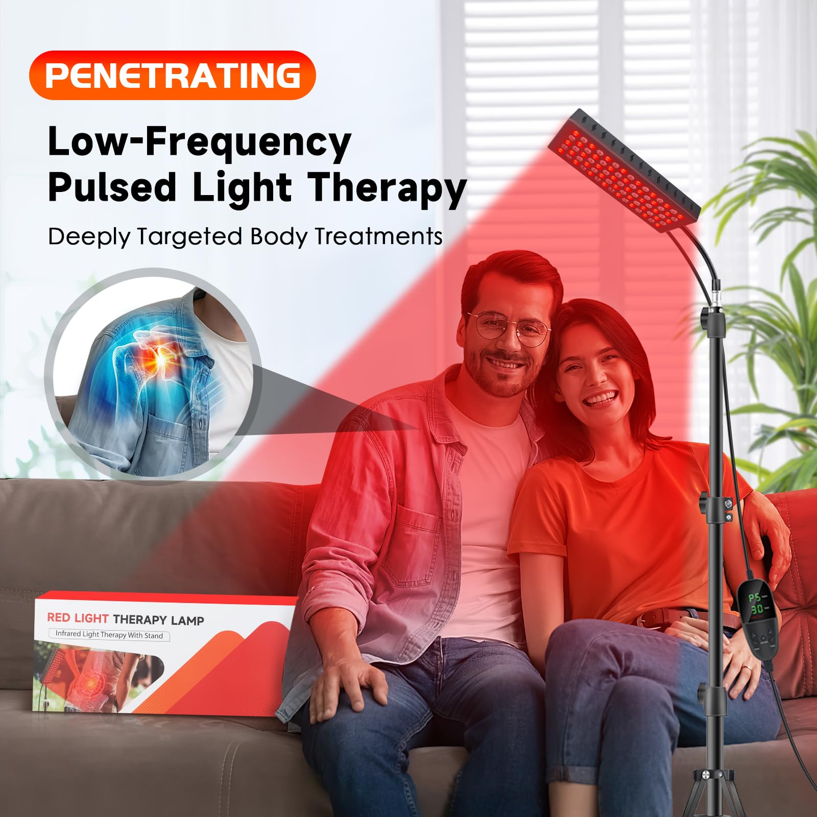 Infrared Red Light Therapy Lamp: Heating Pad Pain Relief for Body 75 LEDs Red Light AstarexinAu supplements