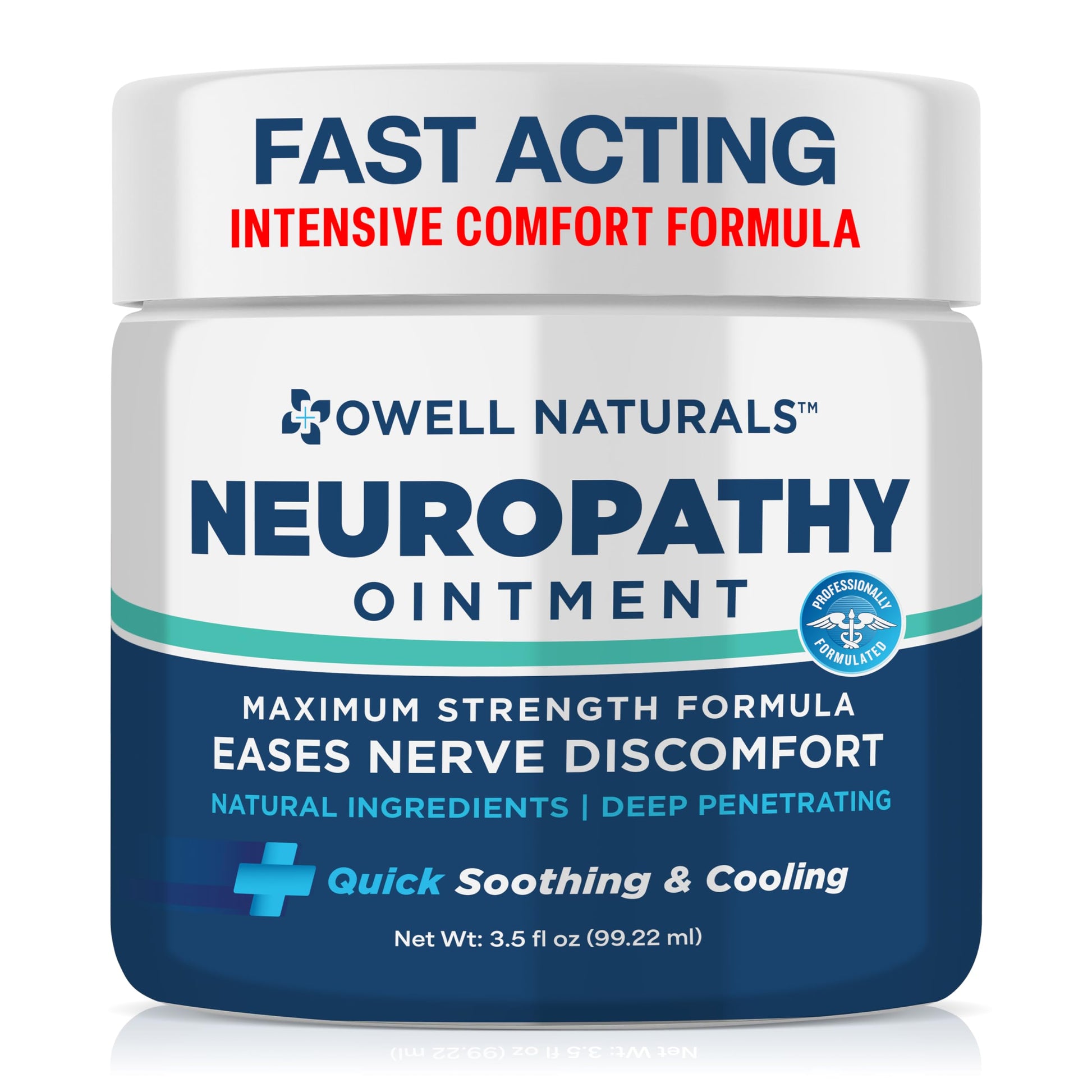 Owell Naturals Neuropathy Nerve Ointment for Feet, Fingers, Hands, Toes, Back, Legs & Arms - Fast-Acting Formula, Max Strength, Cooling Effect, 3.5 Fl Oz Owell NaturalsAu supplements