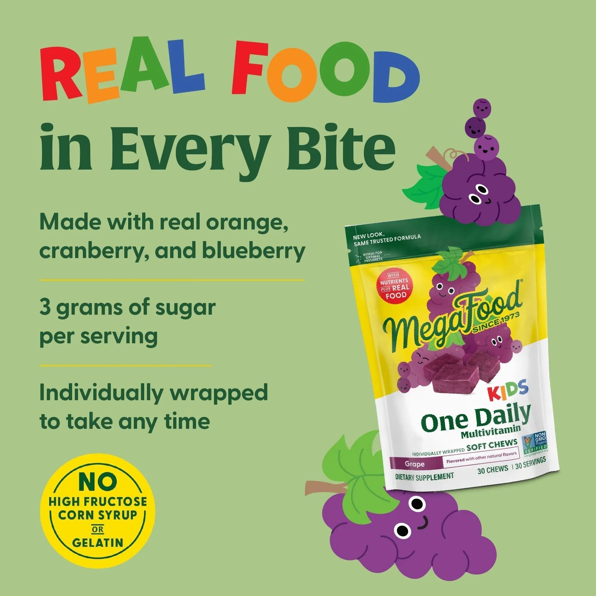 MegaFood Kids One Daily Multivitamin Soft Chews - Kids Vitamins with Vitamin B, Vitamin C, Vitamin D & Vitamin E - Age 4+, Vegetarian MegaFoodAu supplements