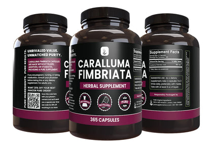 PURE ORIGINAL INGREDIENTS Caralluma Fimbriata (365 Capsules) No Magnesium Or Rice PURE ORIGINAL INGREDIENTSUS supplements