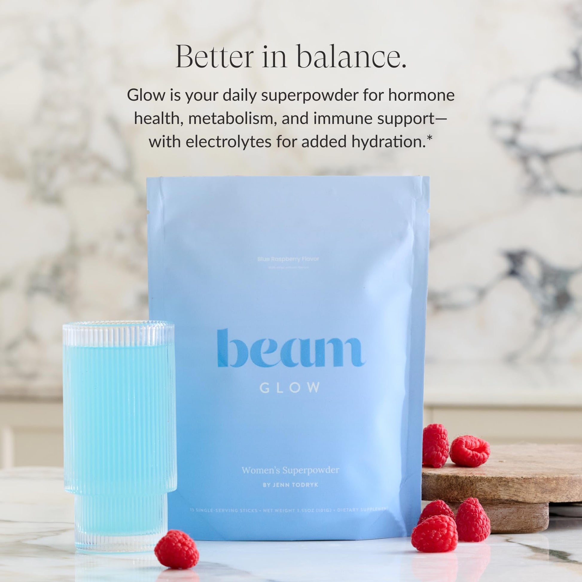 Beam Glow & Kids Wellness Bundle, Hormone Support for Women with Inositol & Ashwagandha, Superfood Powder with Fruits & Veggies for Kids' Growth & Immune Health BeamAu supplements