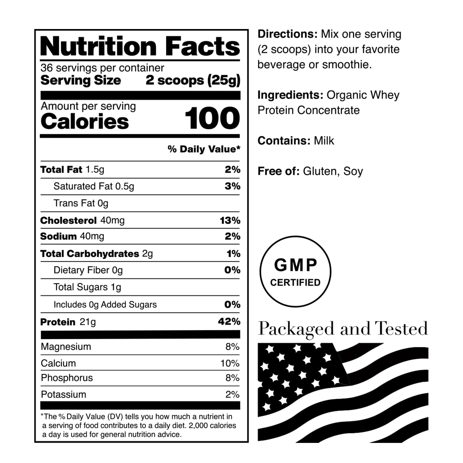 NorCal Organic Classic Whey Protein - 2lbs Bulk | 100% Grass-Fed & Finished NorCal OrganicUS supplements
