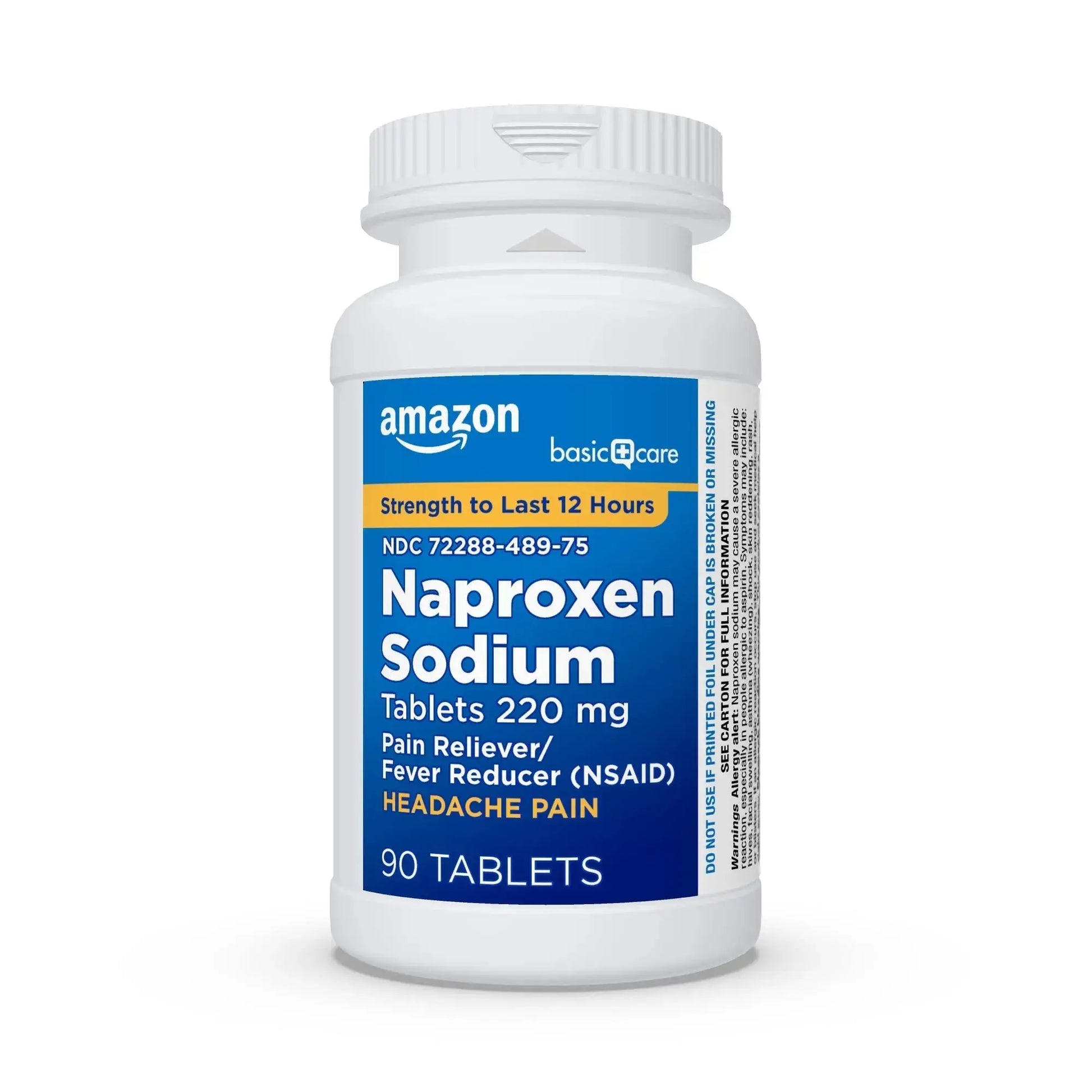 Amazon Basic Care Naproxen Sodium Tablets 220 mg, Pain Reliever, Fever Reducer, Headache Relief, Backache, Menstrual Cramps, Arthritis, Muscular Aches, NSAID, 90 Count Amazon Basic CareAu supplements