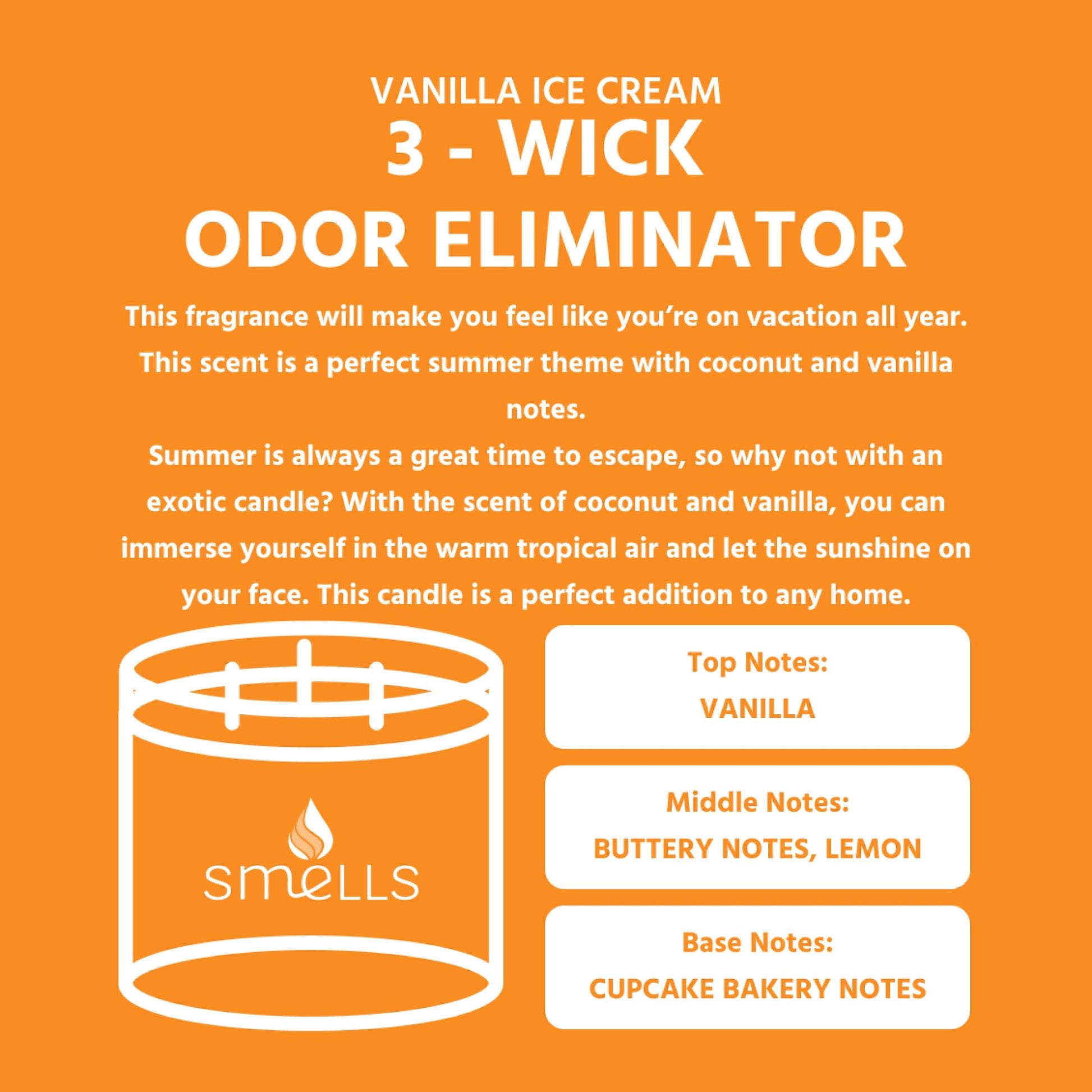 Smells - Odor Eliminator - Premium Soy Wax Jar Scented Candle 12oz. and 16oz. - 100% Cotton Single Wick SmellSAu supplements