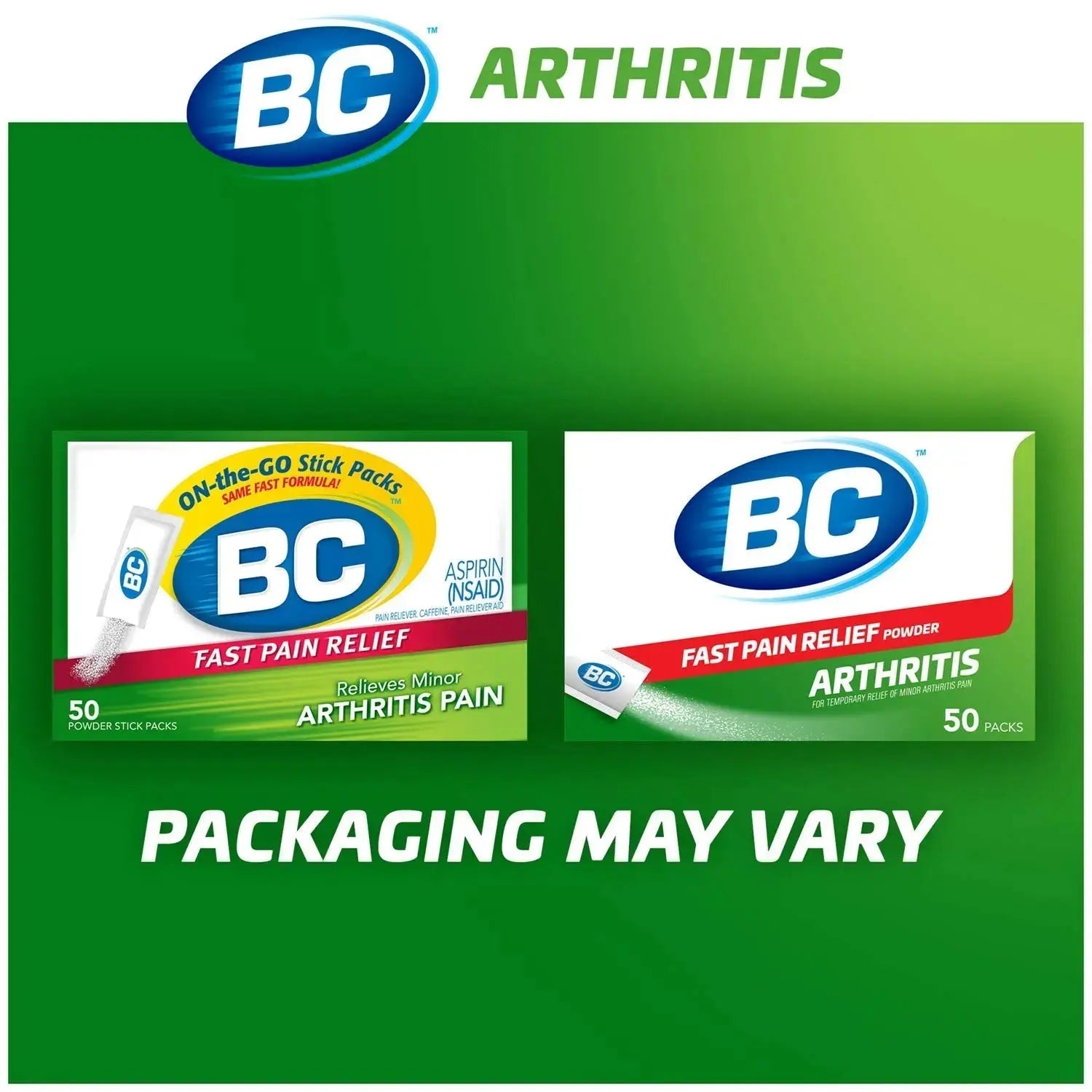 BC Powder Arthritis Pain Reliever, Aspirin Dissolve Packs, 50 Count Powder Packets BCAu supplements
