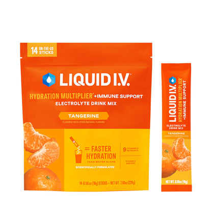 Liquid I.V.® Hydration Multiplier +Immune Support - Tangerine | Electrolyte Powder Drink Mix | 1 Pack (14 Servings) Liquid I.V.US supplements