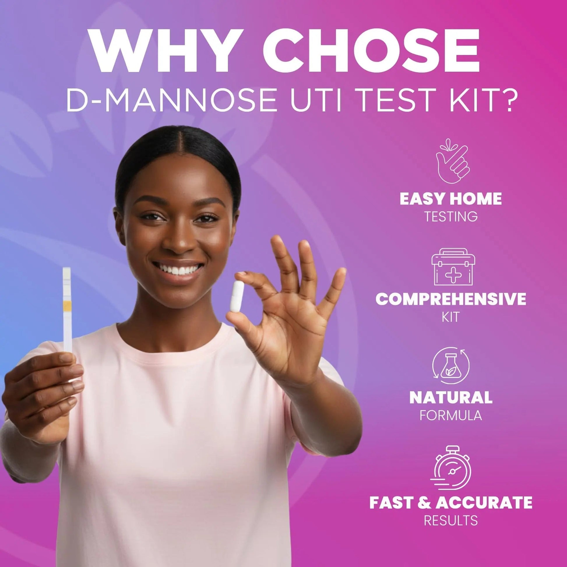 Pelvana D-Mannose UTI Kit for Women – UTI Test Strips & D-Mannose Supplement, At-Home Testing, Maintains Healthy Urinary Tract Balance, Flushes Impurities – 3 Bottles (120 Capsules) + 50 Test Strips PelvanaAu supplements