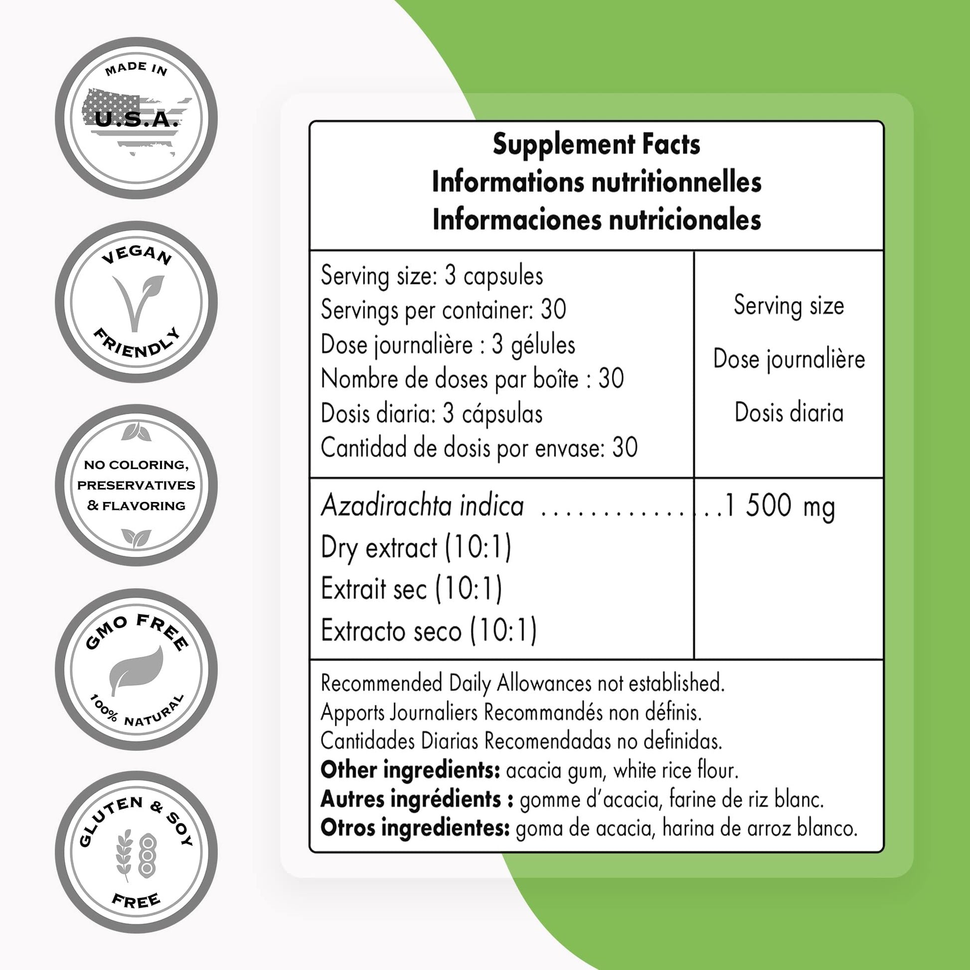 Supersmart - Neem Supplement 1500 mg per Day (Azadirachta Indica Leaf Oil Extract) SupersmartUS supplements