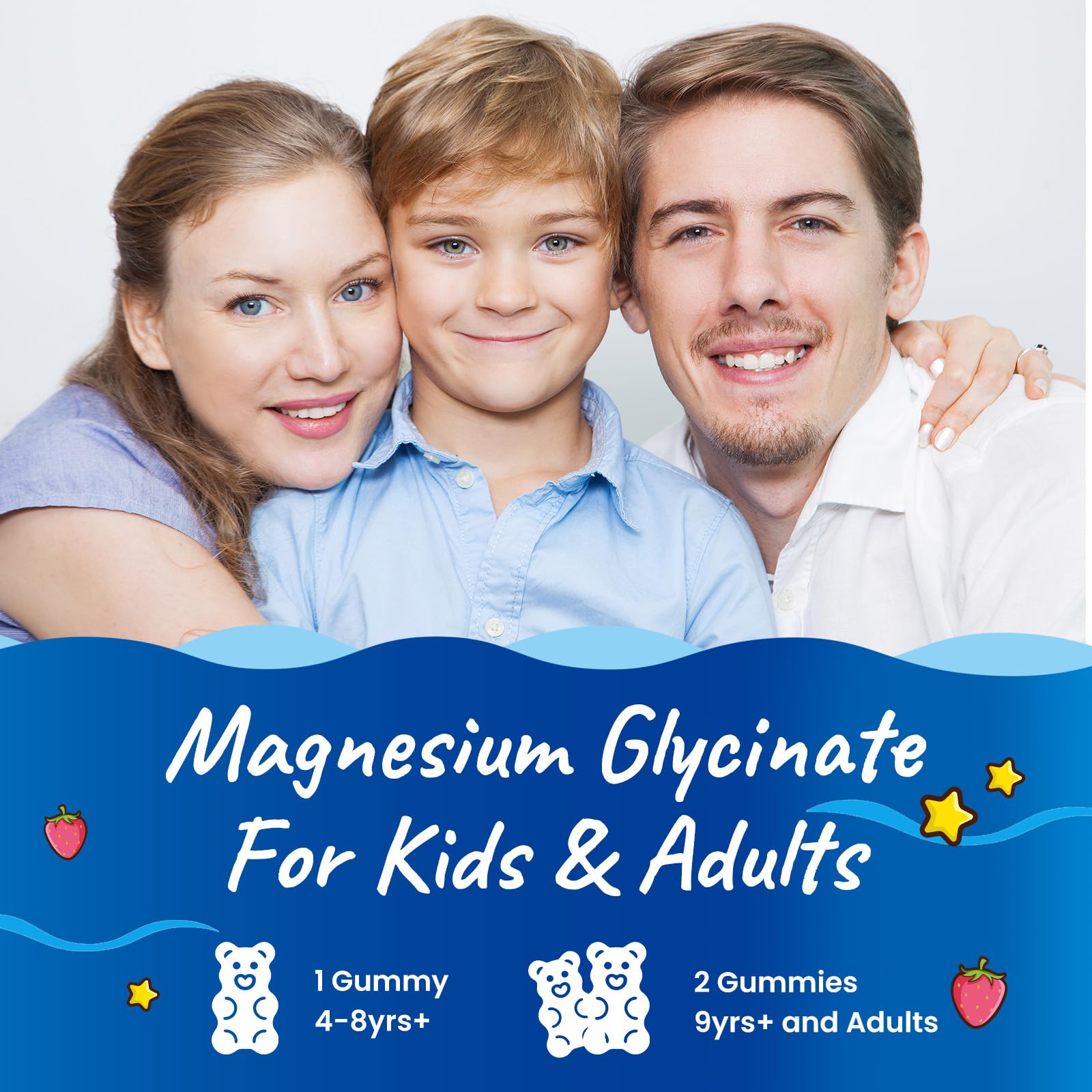 Magnesium Glycinate Gummies for Kids - with L-Theanine, Omega-3, Vitamin B6, D3, Zinc - Kids Magnesium Gummies for Sleep, Relaxation, Calm & Focus - Sugar Free Strawberry 60ct HovikaAu supplements