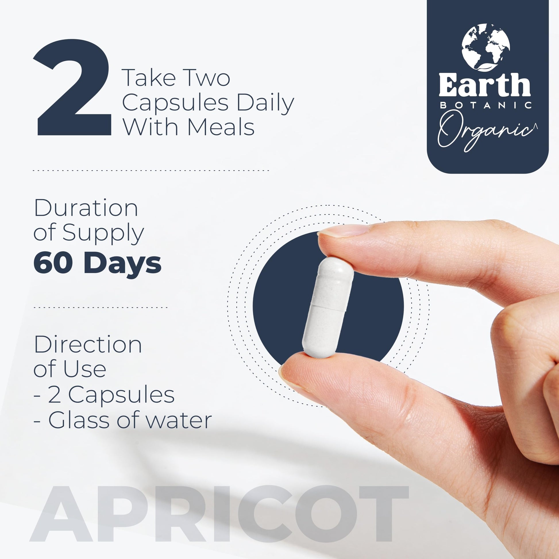 Earth BOTANIC Organic Apricot Extract, 1000 mg 120 Veggie Capsules (Vegan, Non-GMO) Herbal Supplements Earth BOTANIC OrganicAu supplements