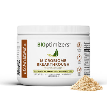 Microbiome Breakthrough™ Gut Support Powder – Vegetarian Vanilla – With Probiotics, Prebiotics, and IgY Max® – Source of L-Glutamine – Supports Digestive Comfort, Gas & Bloating Relief 30 Servings* BIOptimizersAu supplements