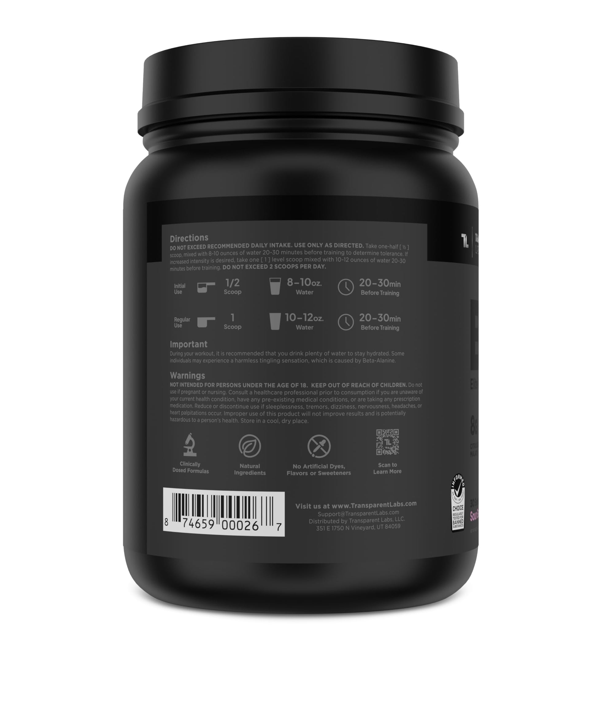 Transparent Labs Bulk Black - Sour Gummy - 30 Servings Transparent LabsAu supplements