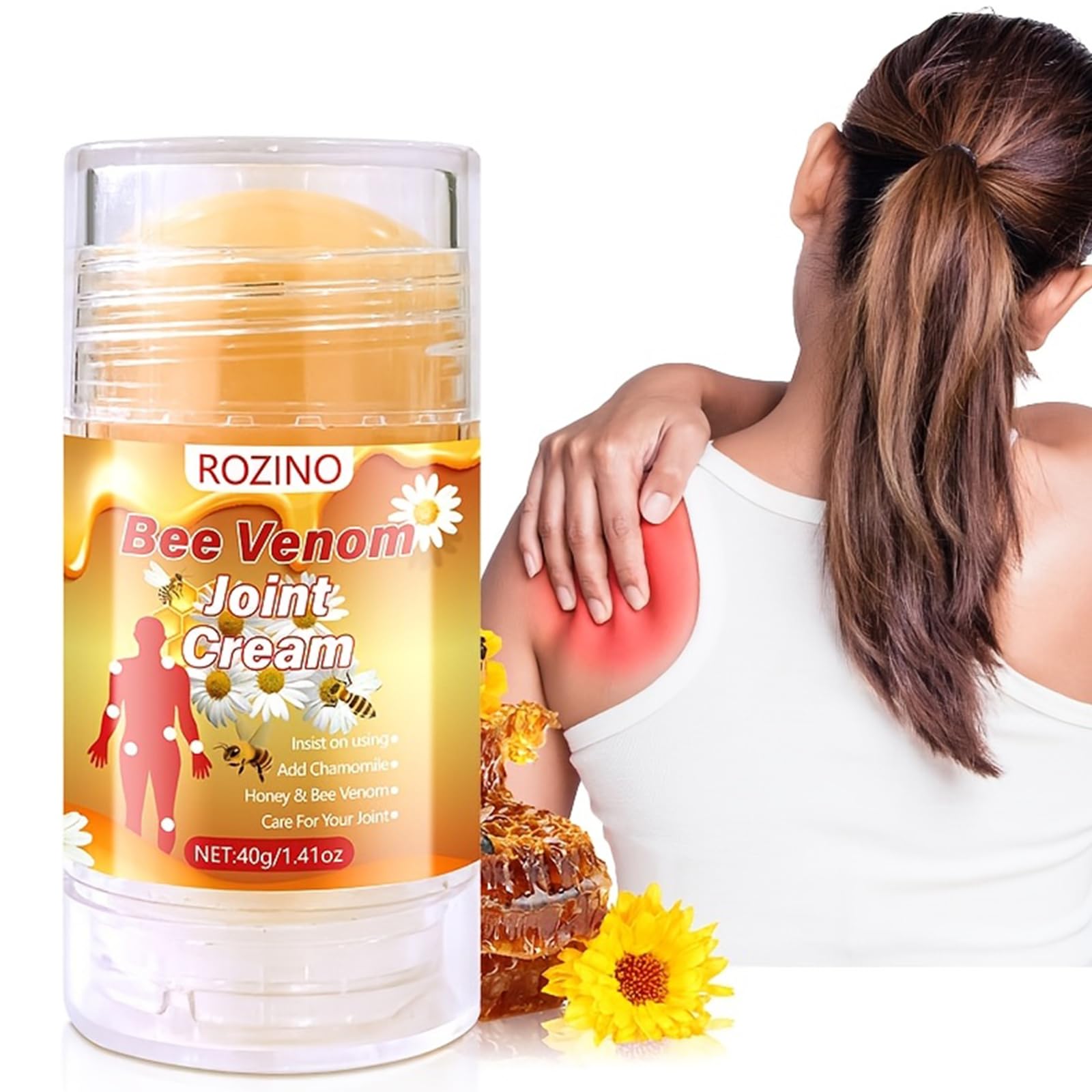 Bee Venom Joint Cream – Advanced Joint Support Cream with Honey & Chamomile, Soothing Formula for Aches & Stiffness in Knees, Hands, Back, Natural Relief Cream for Daily Joint Care (Bee venom) GenericAu supplements