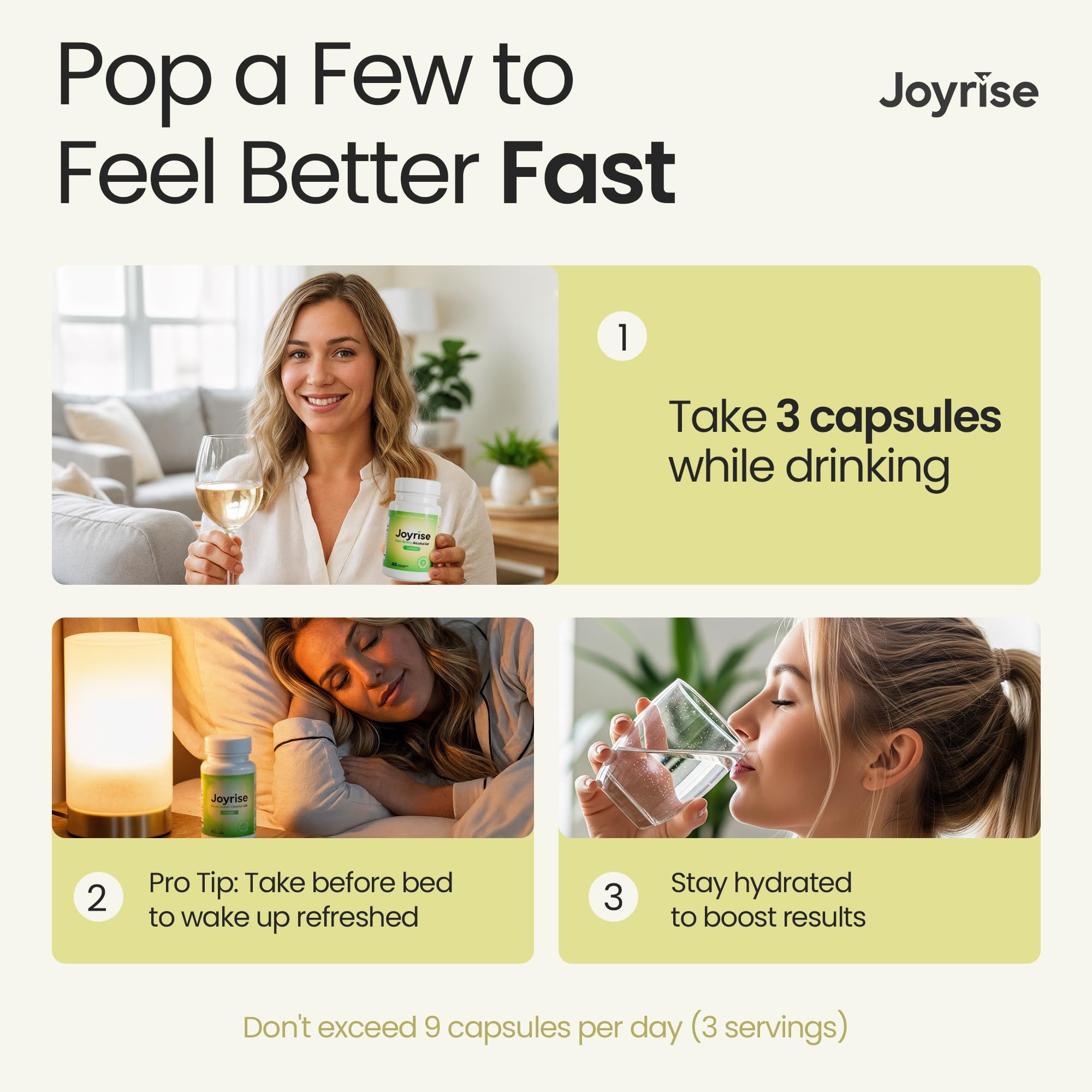 Joyrise® After Drinking Aid – Fast Acting Capsules with DHM – Alcohol Metabolism Support, Liver Health, Rapid Bioavailability & Body Replenishment – 45 Capsules (15 Servings) JoyriseAu supplements