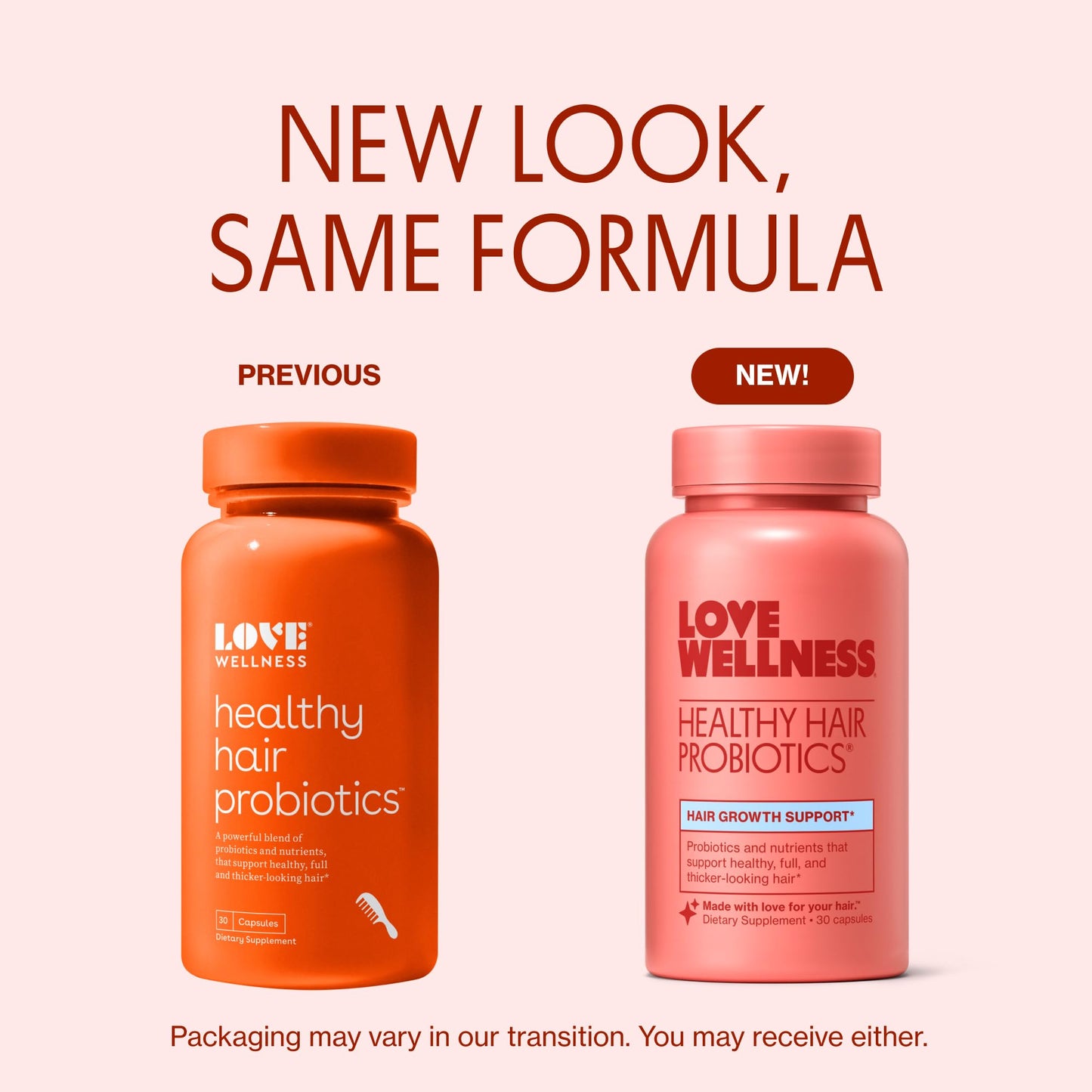 Love Wellness Healthy Hair Probiotics | Support Hair Growth with Biotin and Vitamin B12 & B6 | Supplement for Healthy Scalp & Thicker, Fuller Looking Hair | Safe & Effective | 30 Capsules Love WellnessUS supplements