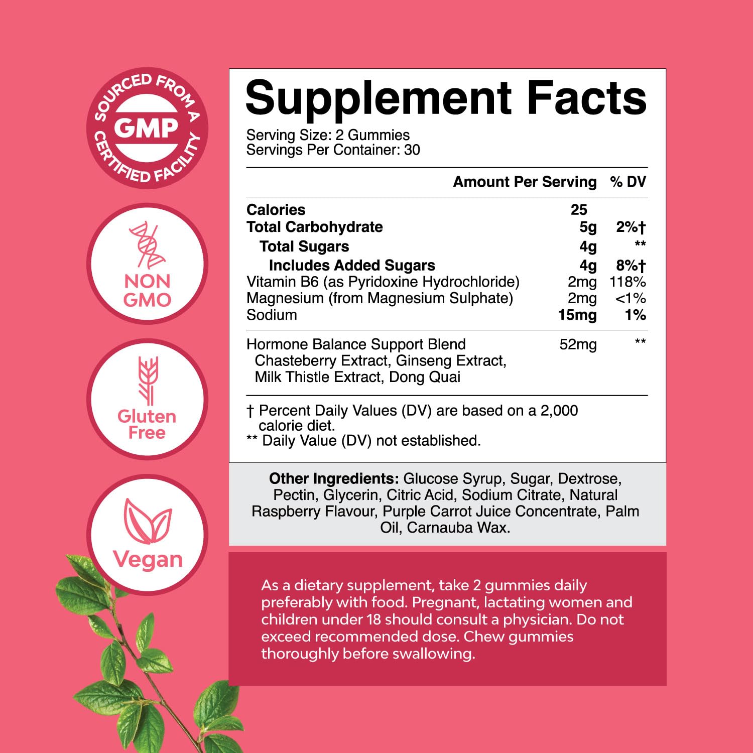 Hormone Balance for Women Gummies of All Ages - PMS Support Supplement for Women to Regulate Menstrual Cycle & Hormonal Balance Menopause & Mood Swings with Vitamin B6 & Dong Quai - 60 Chews Natures CraftAu supplements